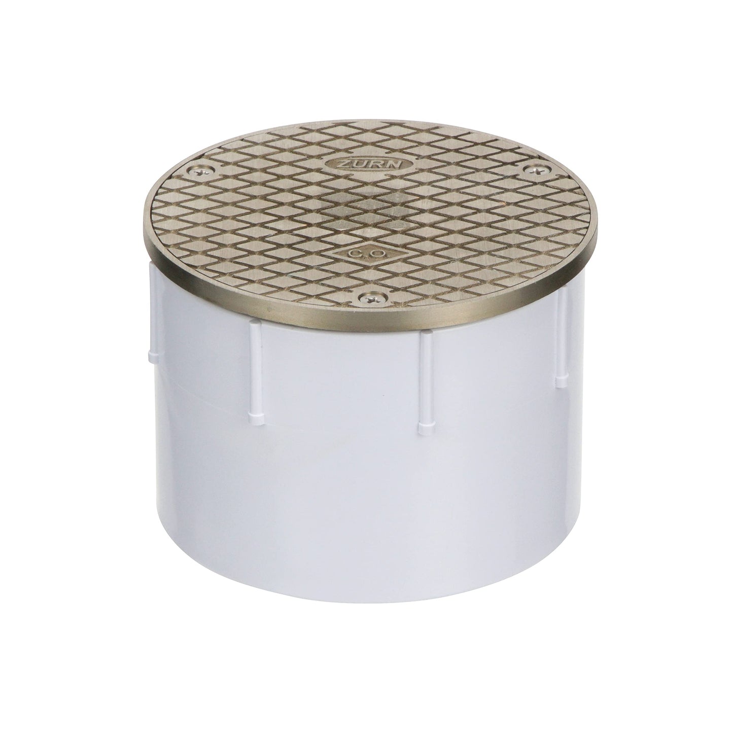Zurn CO2450-PV4 Adjustable Floor Cleanout, Nickel Top, 4" PVC, Brass