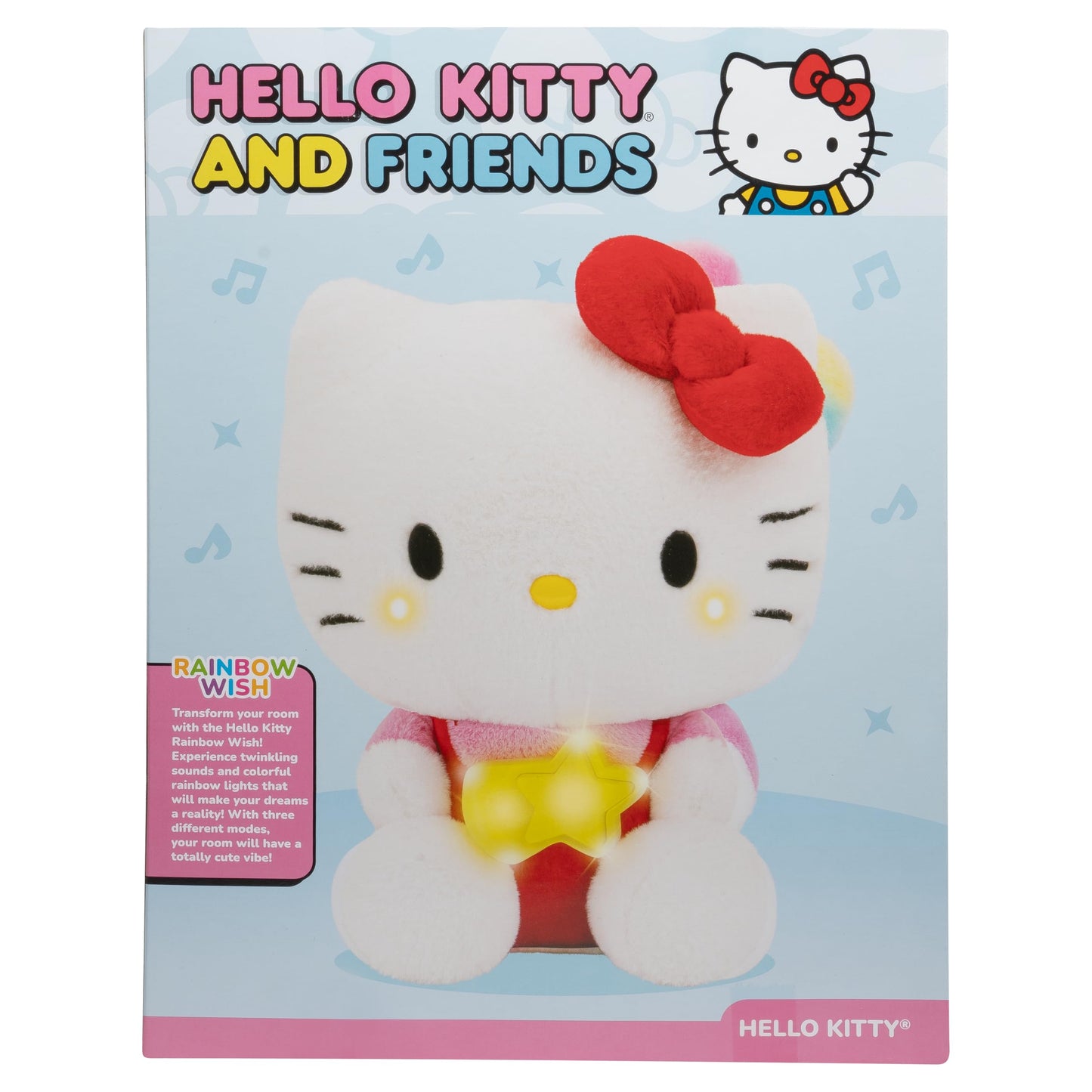Hello Kitty and Friends - Hello Kitty 10-inch Illuminating Feature Plush - 5 Colors and Twinkle Sounds - Amazon Exclusive - Officially Licensed Sanrio Product from Jazwares - Ages 6+