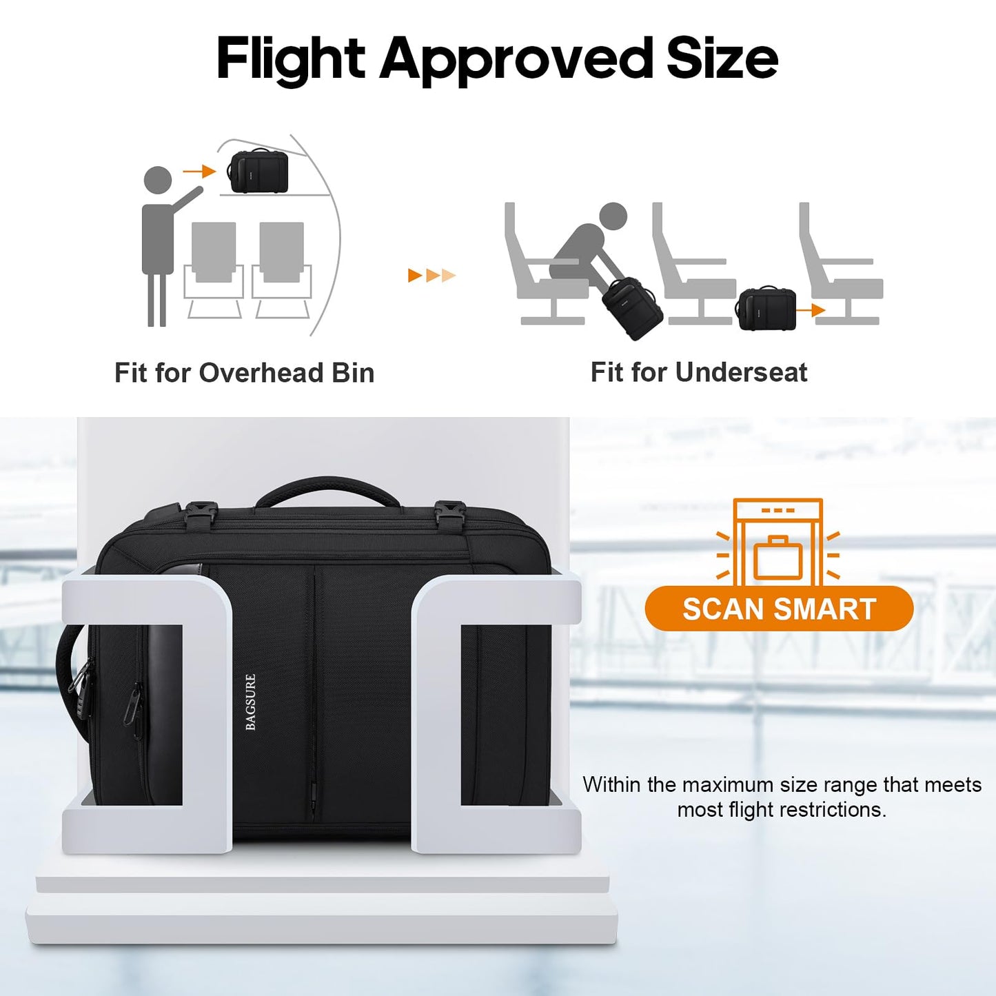 Bagsure Travel Backpack Carry On Backpack 42L Flight Approved, Expandable Laptop Backpack with Packing Cubes & Shoe Pocket, Water Resistant Luggage Backpack for Men Women, Large Backpack 20 * 14 * 7"