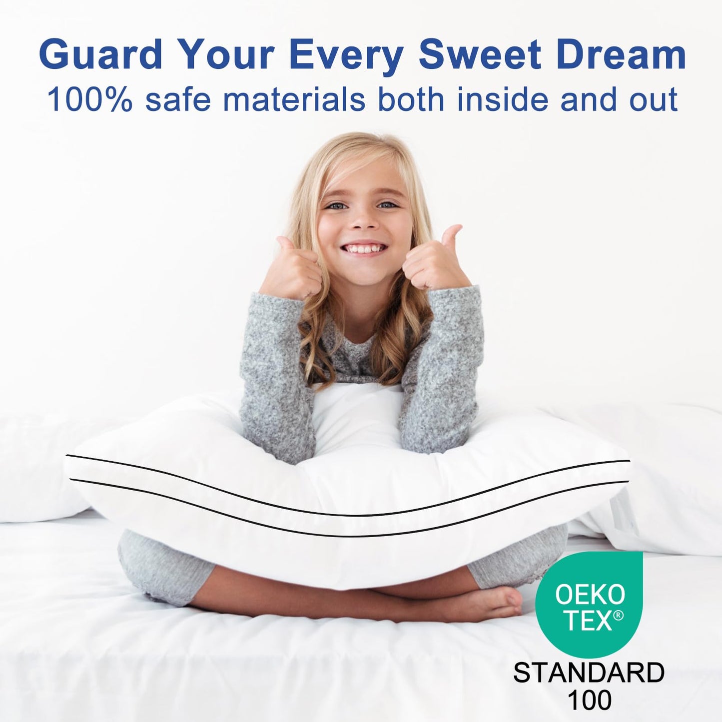 Premium Pillows King Size Set of 2, Fluffy and Supportive 7D Down Alternative Bed Pillows, Luxury Soft Hotel Quality Gusseted Pillow for Side Back Stomach Sleepers, Relief Neck Head and Shoulder Pain