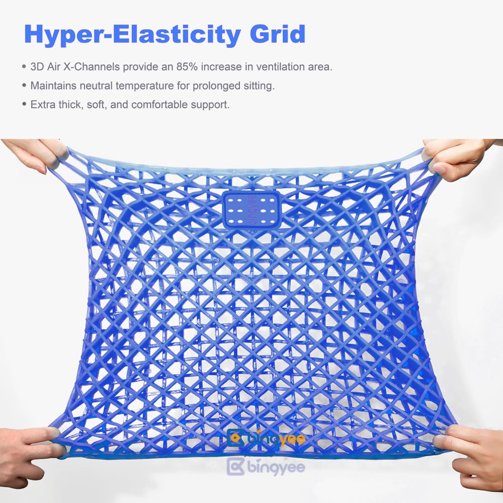 bingyee Gel Seat Cushion 1.8 Inch Thick Seating Pad Orthopedic Chair Cushions for Pressure Relief Gel Pads for Office Chair, Car, Home, Wheelchair, Kayak Cushion, Stadium Cushion