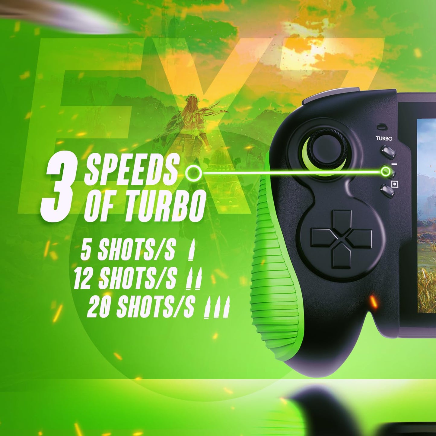 Hawksbill Nintendo Switch & OLED Compatible Handheld Controller, Plug and Play, Charging, Turbo and Auto Function