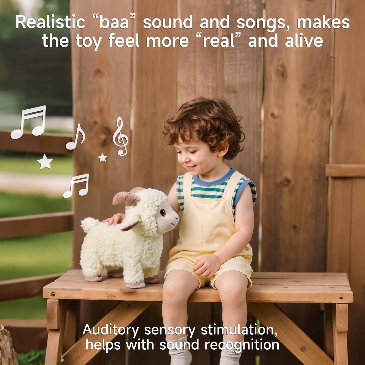 eJog Pup Electronic Interactive Singing Walking Lamb Plush Toy, Sheep Stuffed Animal with Leash, Soft Sheep Baby Toys Pet Buddy for Babies and Toddlers