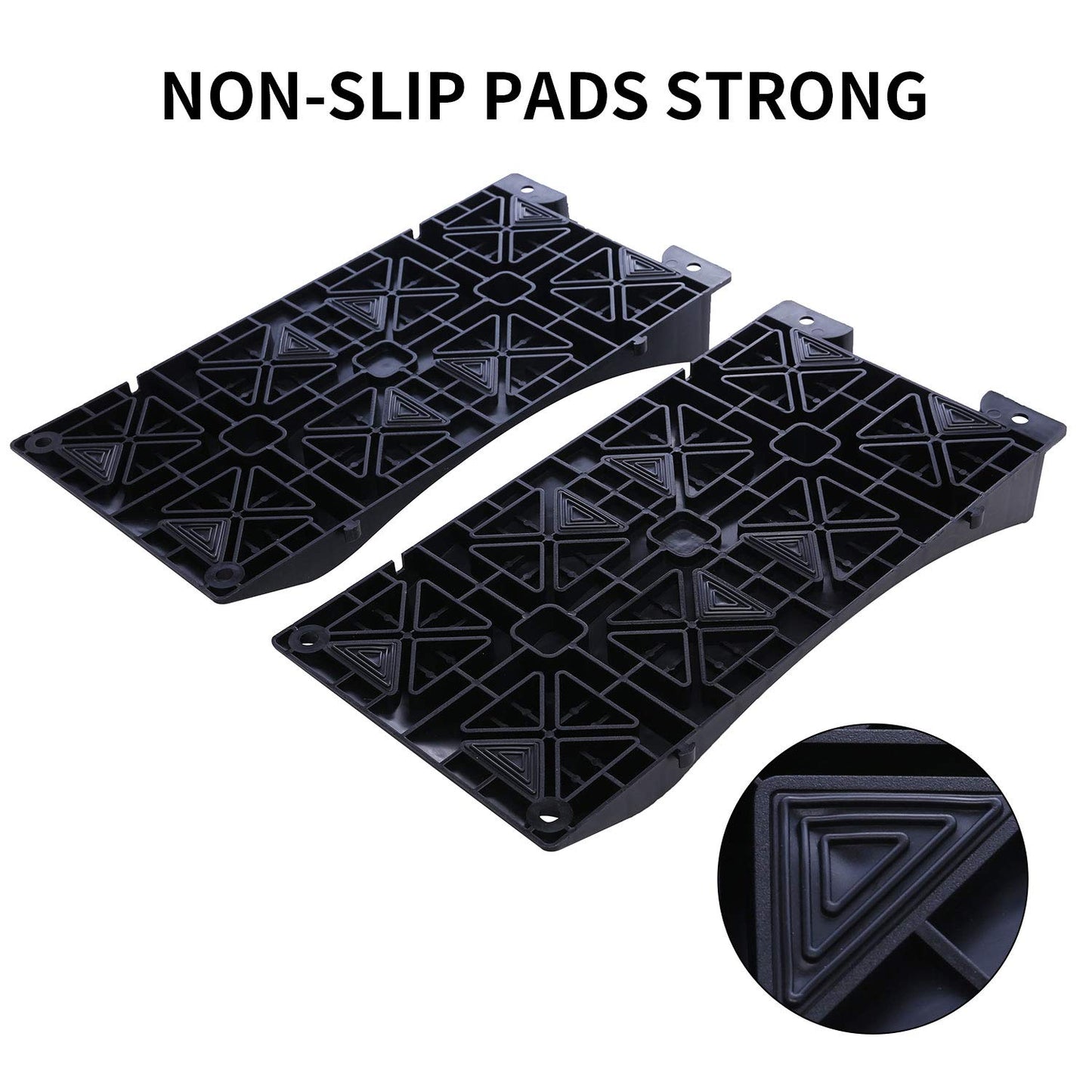 Homeon Wheels Tire Saver Ramps Anti-Slip Pads Design Car Tire Wheel Ramps for Flat Spot and Flat Tire Prevention Tire Savers for Storage Carrying Bag Easy to Store 4 Pack Black