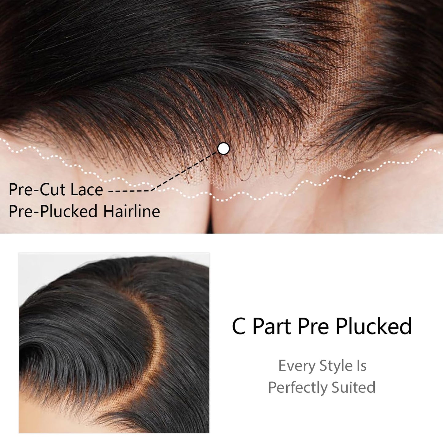 24Inch Wear and Go Glueless Wigs Human Hair Pre Plucked Pre Cut 180% Density 6x4 Ready to Wear Glueless Human Hair Wigs Straight for Black Women