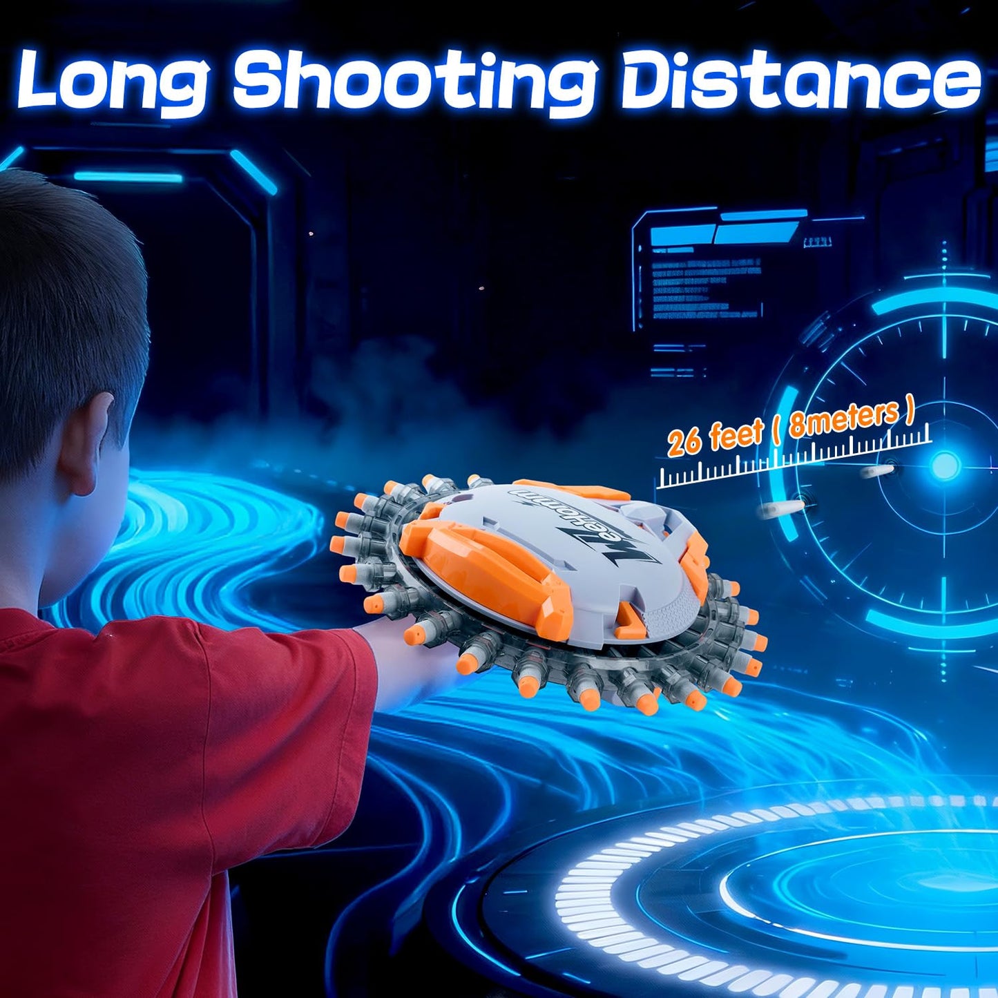Shooting Game Toys for 6 7 8 9 10 Year Old Boys Sports and Outdoor Games Foam Blaster Toy for Kids 30 Consecutive Throws with