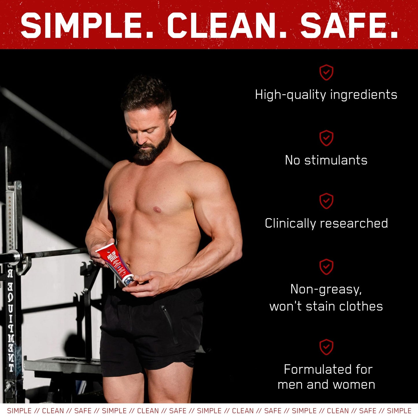 SteelFit Abs of Steel Maximum Definition Cream - Skin Tightening, Toning & Firming Lotion for Sculpting Abs - L-Carnitine Pre & Post Workout Supplement for Men & Women - Non-Greasy Formula, 8 Ounces