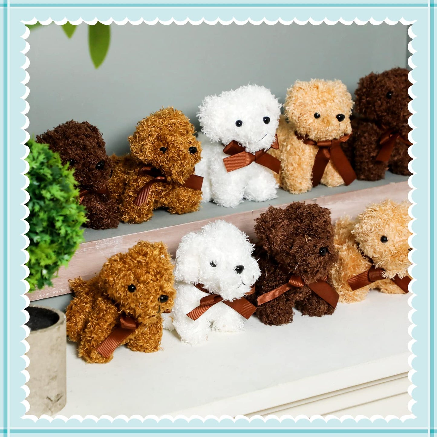 Liliful 40 Pcs 5 Inches Valentines Mini Plush Dogs Small Stuffed Dog Bulk Plush Toy Puppy Party Favors Stuffed Animal Puppy for Goodie Bag Fillers Back to School Party Favor Gift Carnival Prize