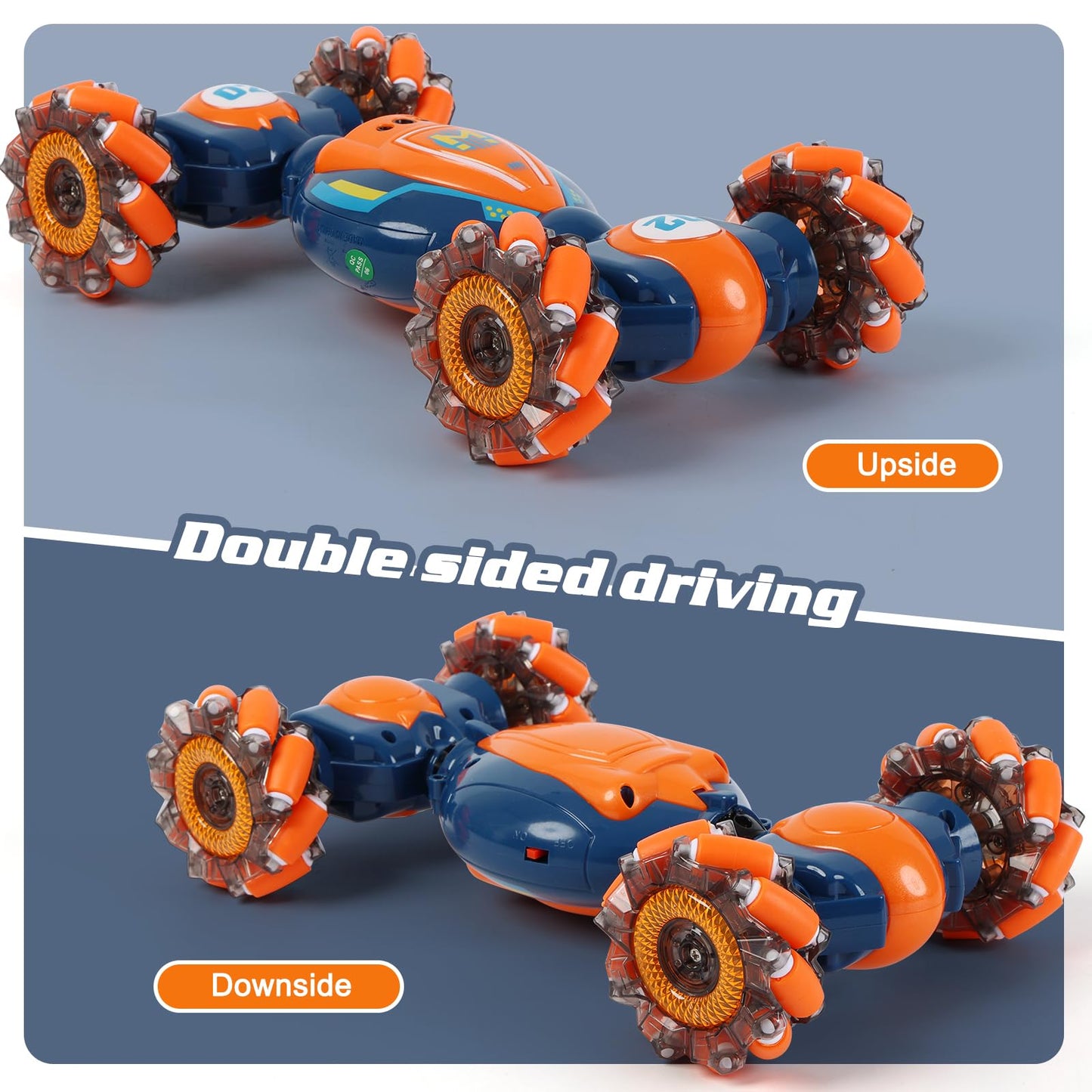QXHOL Gesture Sensing RC Stunt Car - Boys Toys Age 6-8-12, 4WD Hand Controlled Remote Control Twist Car with Light & Music, Cool Birthday Presents and Ideas Gifts for Kids Age 7 9 10 11 12 Years Old
