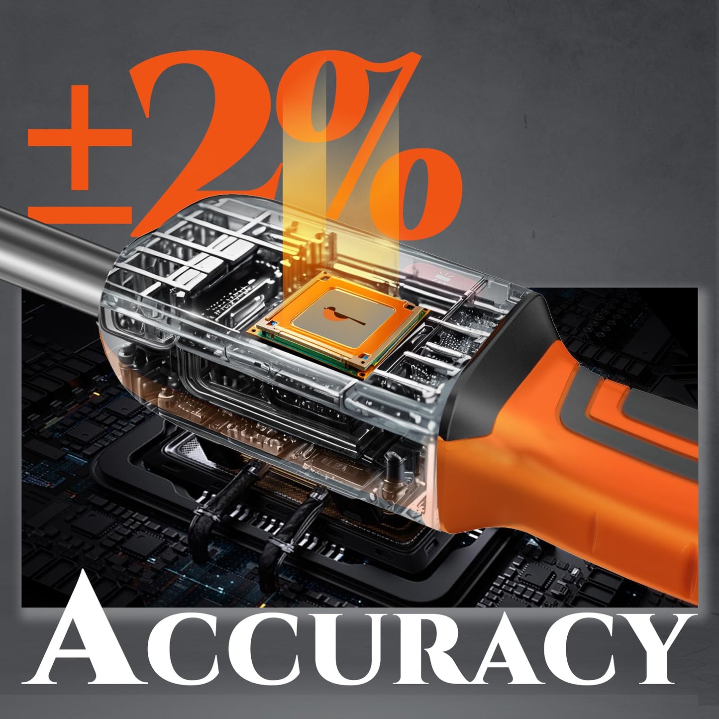 3/8 Digital Torque Wrench (2.21-44.25 Ft. Lb/ 3-60 N.m) ±2% Accuracy Digital Torque Wrench 3/8 Drive with Buzzer and LED Flash Notification Peak/Track Mode Electric Torque Wrenches For Moto Bike Car