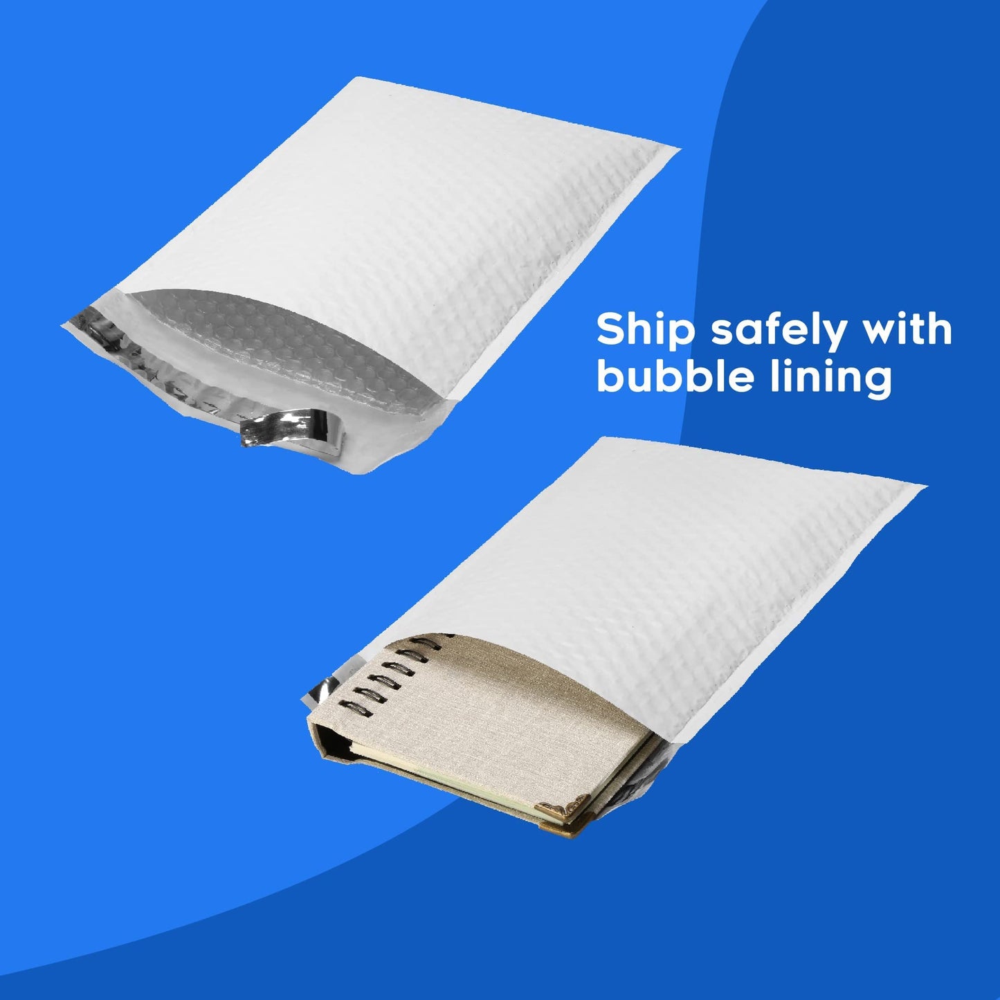 The Boxery 10.5x16" #5 Poly Bubble Mailers 100 Pack, Padded Envelopes, Self Seal, Waterproof Shipping Bags for Shipping & Packaging