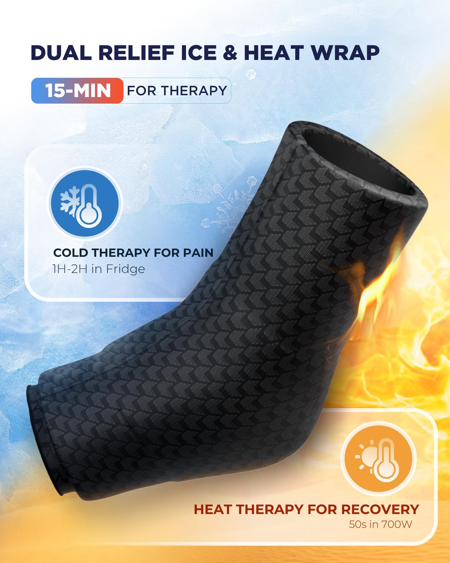 Ankle Ice Pack Wrap with Dual-Freezestorm Cooling Gel for Sprained, Ice Ankle Wrap with Cold Compression & 360°Coverage for Achilles Tendonitis, Swelling Relief and Surgery Fracture Recovery(Large)