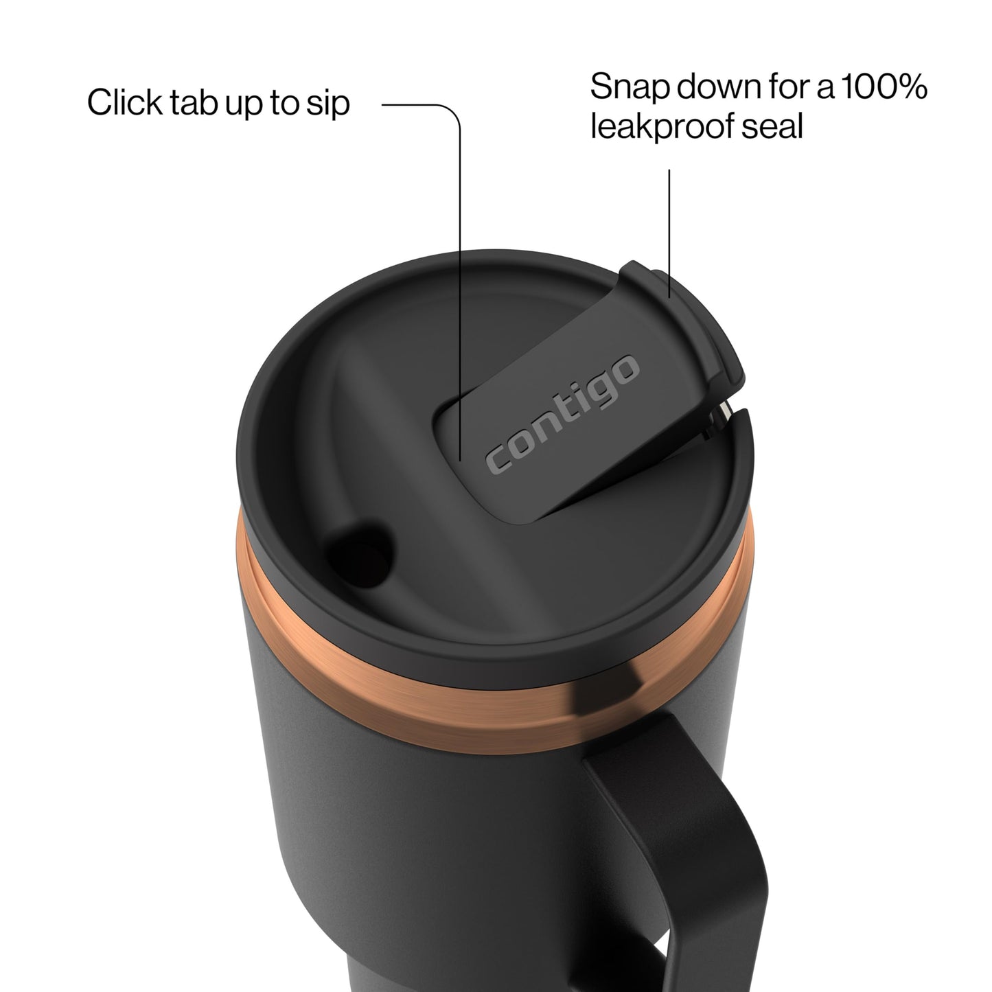 Contigo SnapSeal 30 oz Stainless Steel Vacuum-Insulated Tumbler with Handle & Reusable Straw, Leakproof AutoClose Lid, Cup Holder Friendly, BPA-Free & Lead-Free, Dishwasher Safe