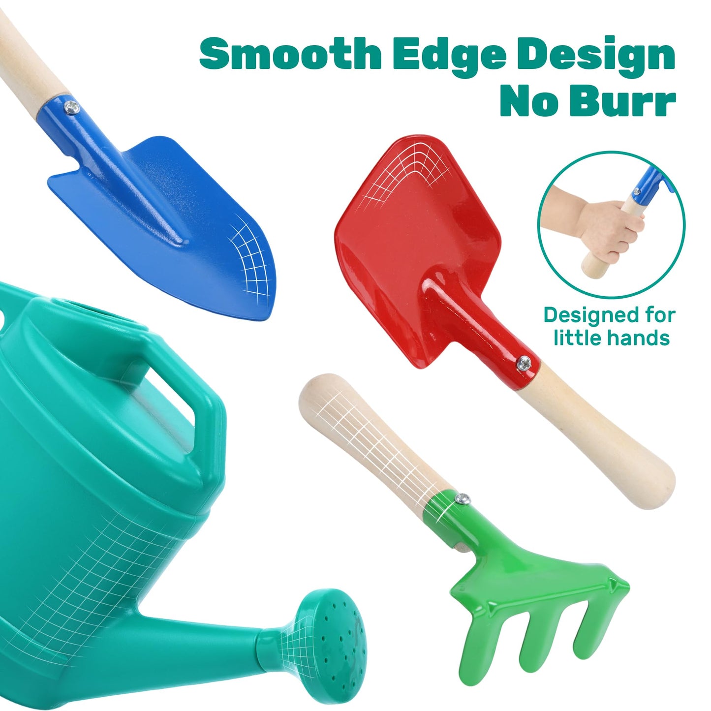 CUTE STONE Kids Gardening Tools Set with Wheelbarrow, 2 Shovel & Rake, Gloves, Watering can, Kids Plant Growing Kit - Complete Kids Greenhouse & Flower Growing Kit with Upgraded Irrigation