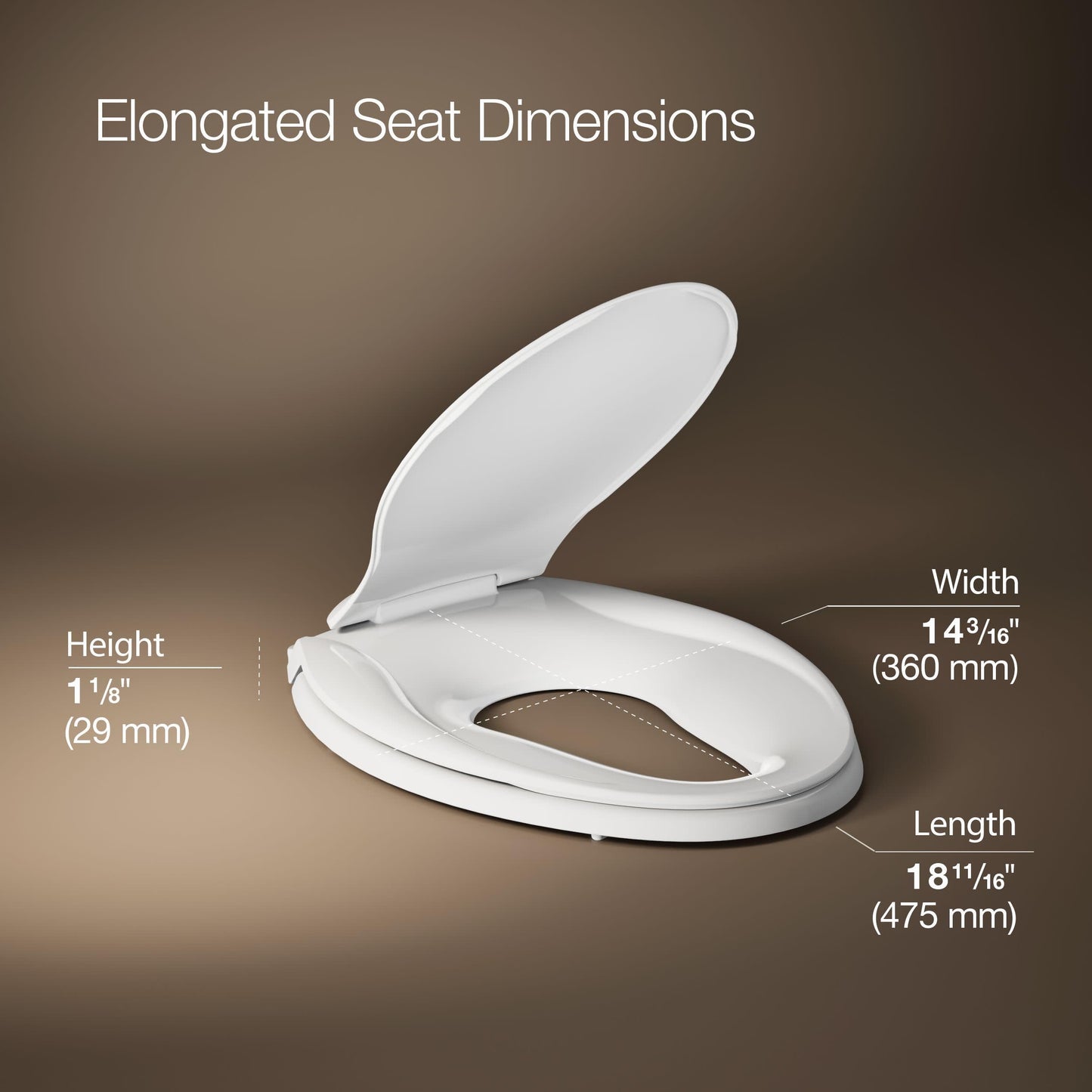KOHLER K4732-RL-0 Transitions Elongated Toilet Seat Closed-Front with Integrated Child-Size Seat, Quiet-Close, and Grip-Tight Bumpers, White
