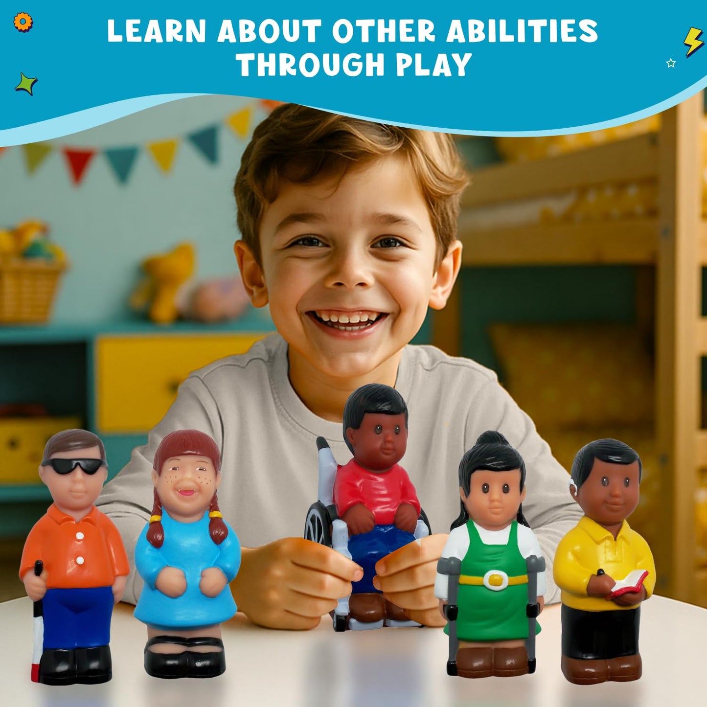 Get Ready Kids 629 5" Friends with Disabilities Figures, Set of 5 (Pack of 5)