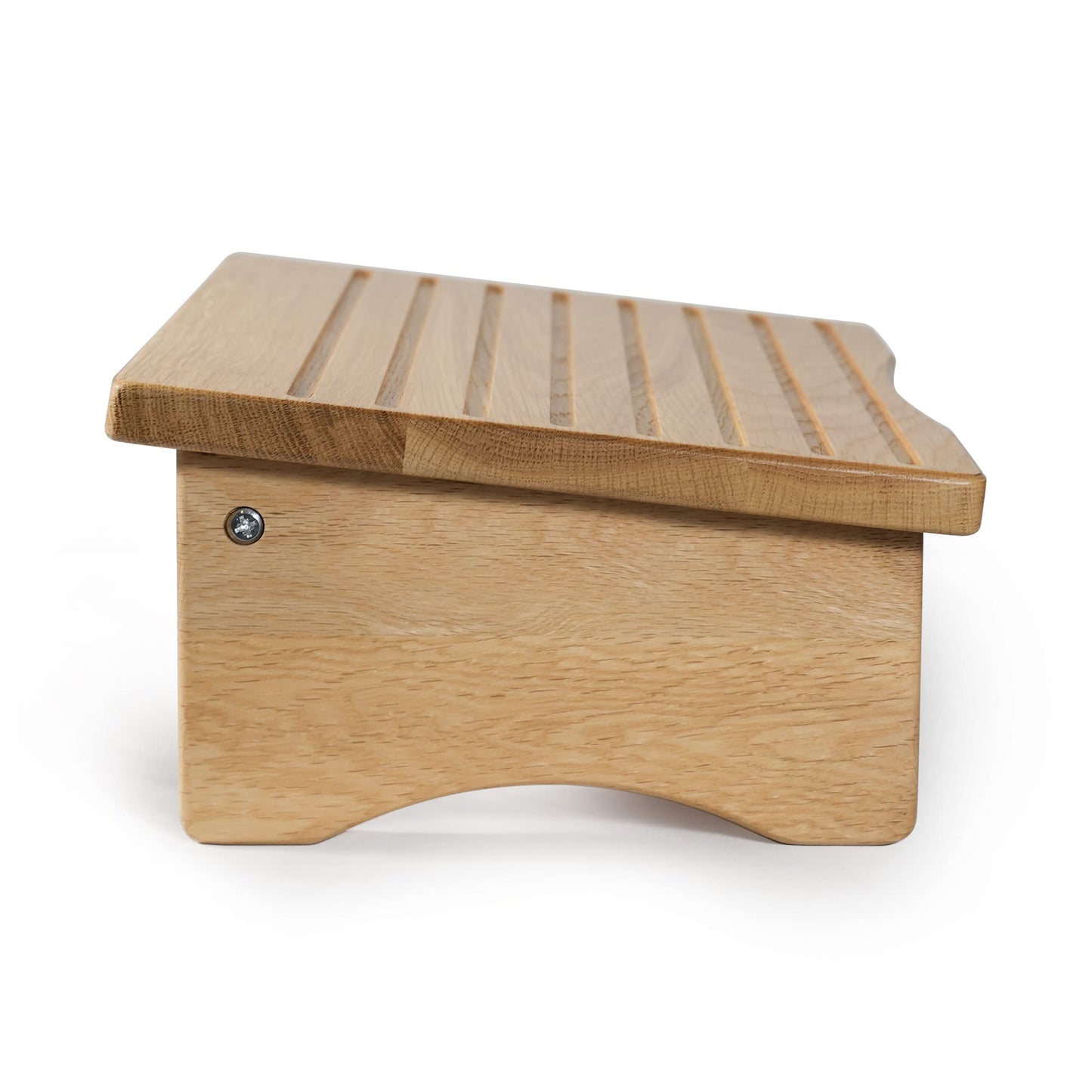 CONSDAN Foot Rest, Ergonomic Footrest for Under Desk at Work, Nursing Foot Stool, Natural Solid Wood Non-Slip Slanted Top Foot Stool for Office/Standing Desk (Natural Color)