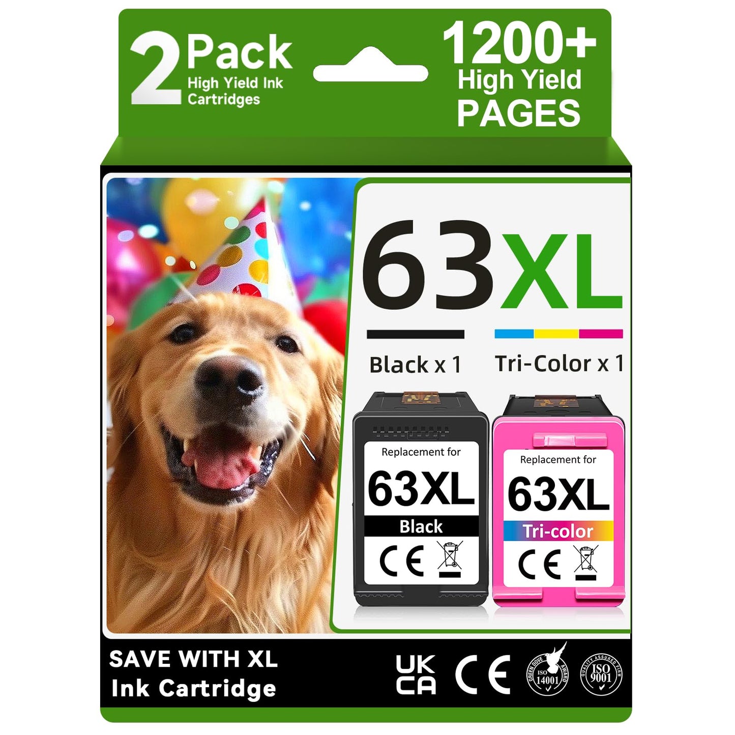 OEGGOINK 63XL Ink Cartridges Black and Color Compatible for HP 63XL Ink Cartridges Combo Pack Compatible for HP Ink 63 Fit for Officejet 3830 4650 5255 4655 Envy 4520 4512 Deskjet 3636 3630 Printer