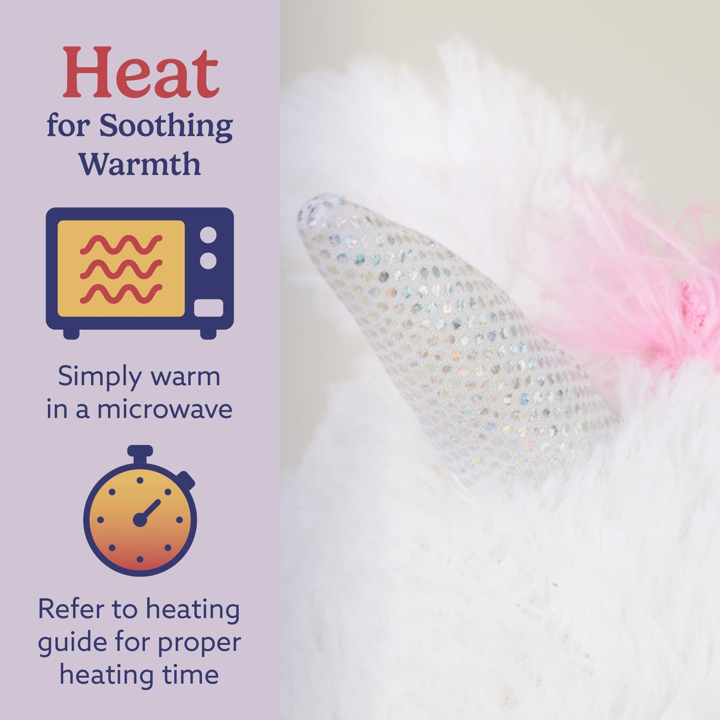 Warmies Microwave Safe & Weighted Plush Unicorn - Heated Plush for Warmth and Comfort - Cute Soft Plush for Adults and Kids (Boys, Girls, Babies, Toddlers)