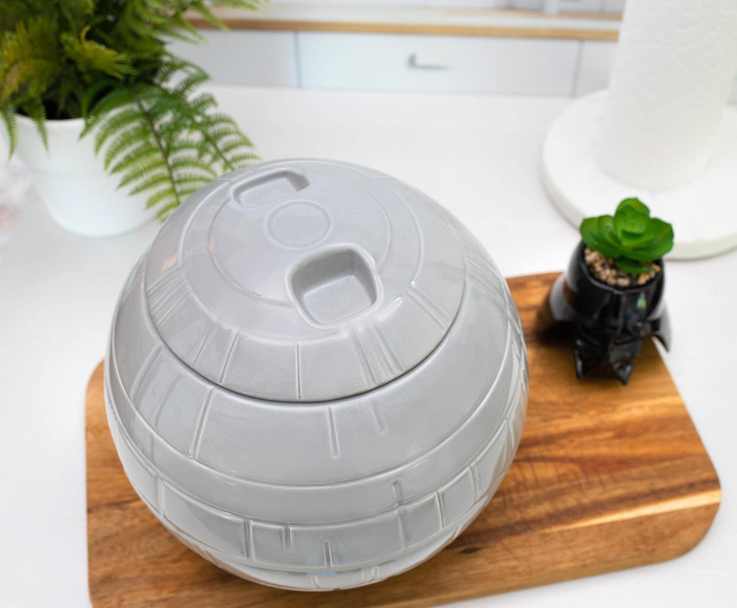 STAR WARS Death Star 10-Inch Ceramic Cookie Jar Container With Lid | Kitchen Storage For Snacks