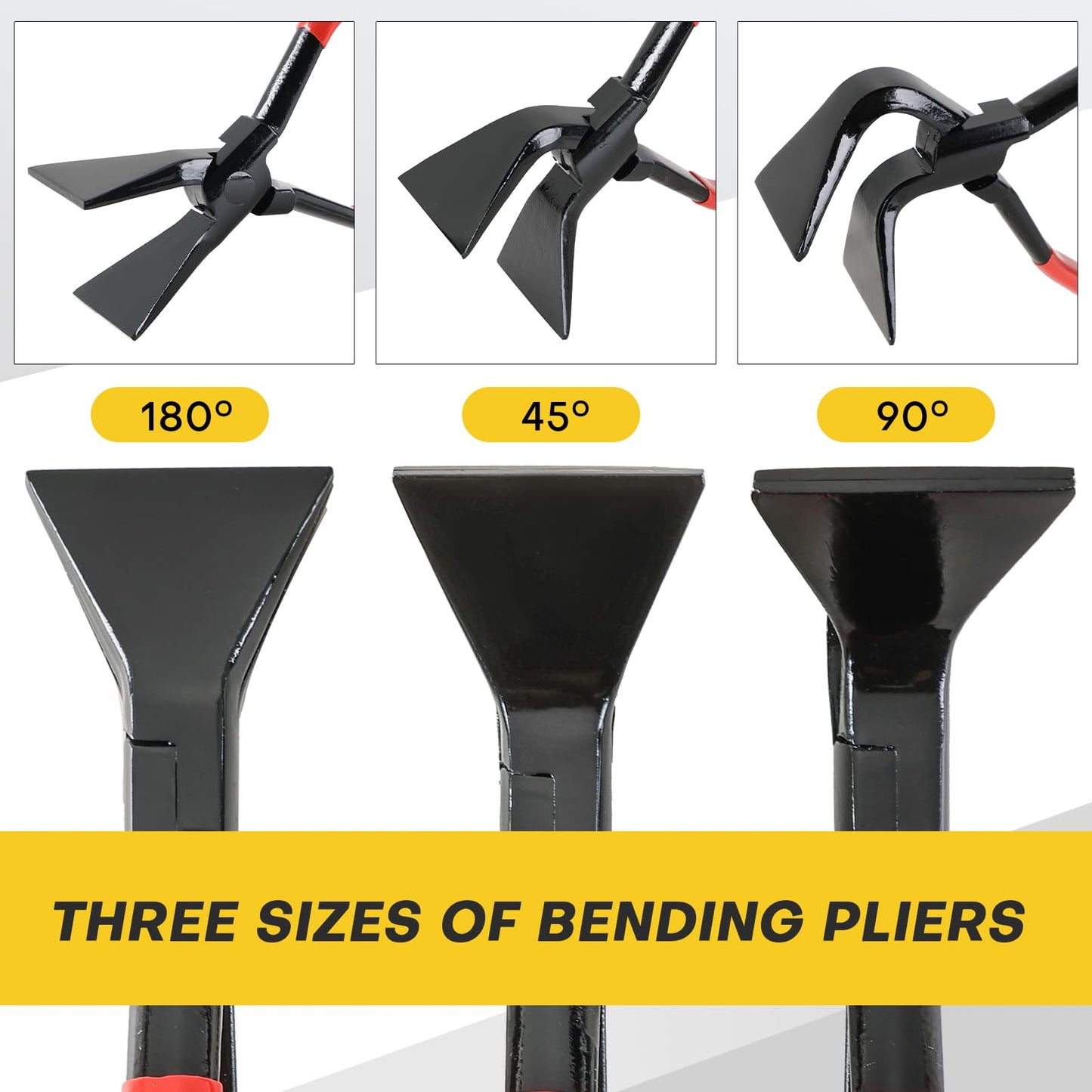 Acymner 3PCS Sheet Metal Bending Pliers Set | Hand Seamers for Roofers, Plumbers, and Metal Processing Straight, 45° & 90° Metal Bender Tools