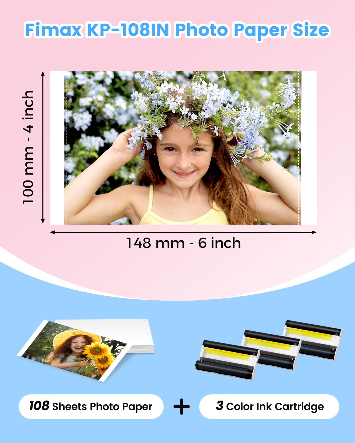 KP-108IN Color Ink and Paper Set Compatible with Canon Selphy CP1500 CP1300