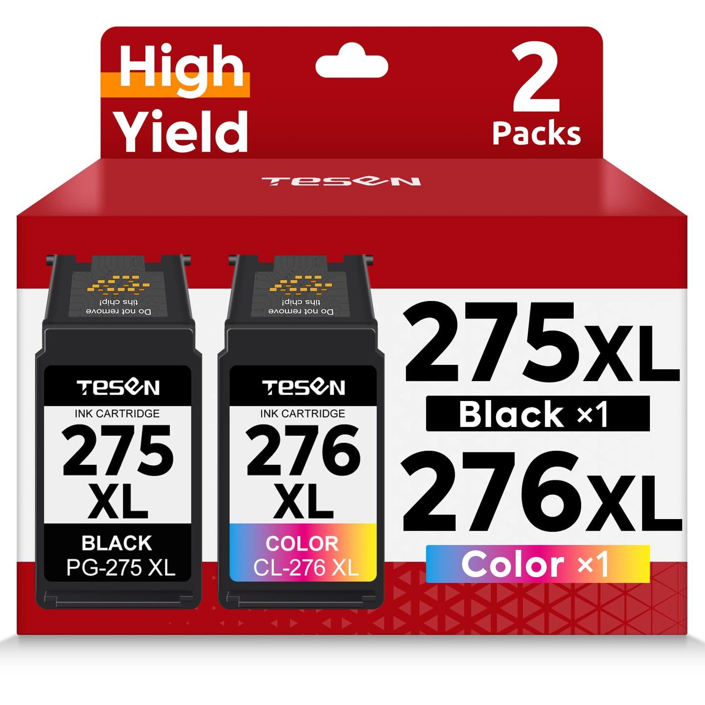 PG-275XL CL-276XL Replacement for Canon Ink 275 and 276 PG275 CL276 275XL 276XL Ink Cartridge Combo Pack for PIXMA TR4720 TS3522 TS3500 TR4700 TR4722 TS3720 Printer Ink Cartridge (Black Color,2-Pack)