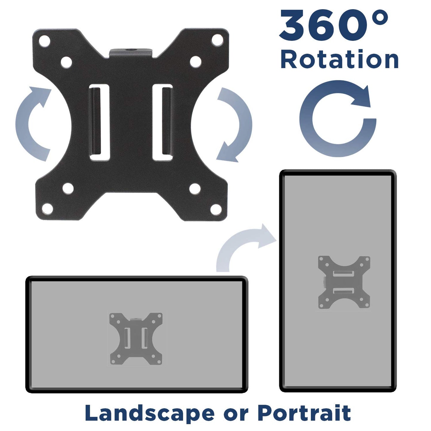 Mount-It! Universal Full Motion Steel Pole Mount with Articulating Arm and Removable VESA Plate for 17 to 32 Inch Monitors & TVs, VESA 75x75 & 100x100 Compatible, Black (MI-391)