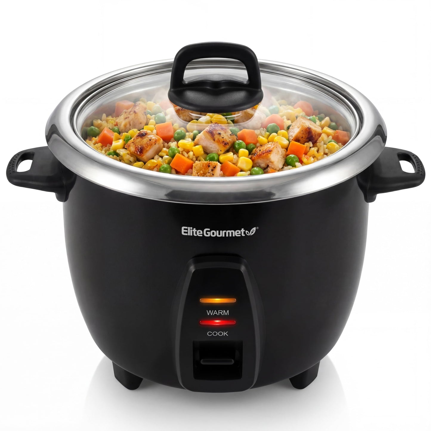 Elite Gourmet ERC2001BX 10-Cup Electric Rice Cooker with 304 Surgical Grade Stainless Steel Inner Pot, Makes Soups, Stews, Porridges, Grains and Cereals