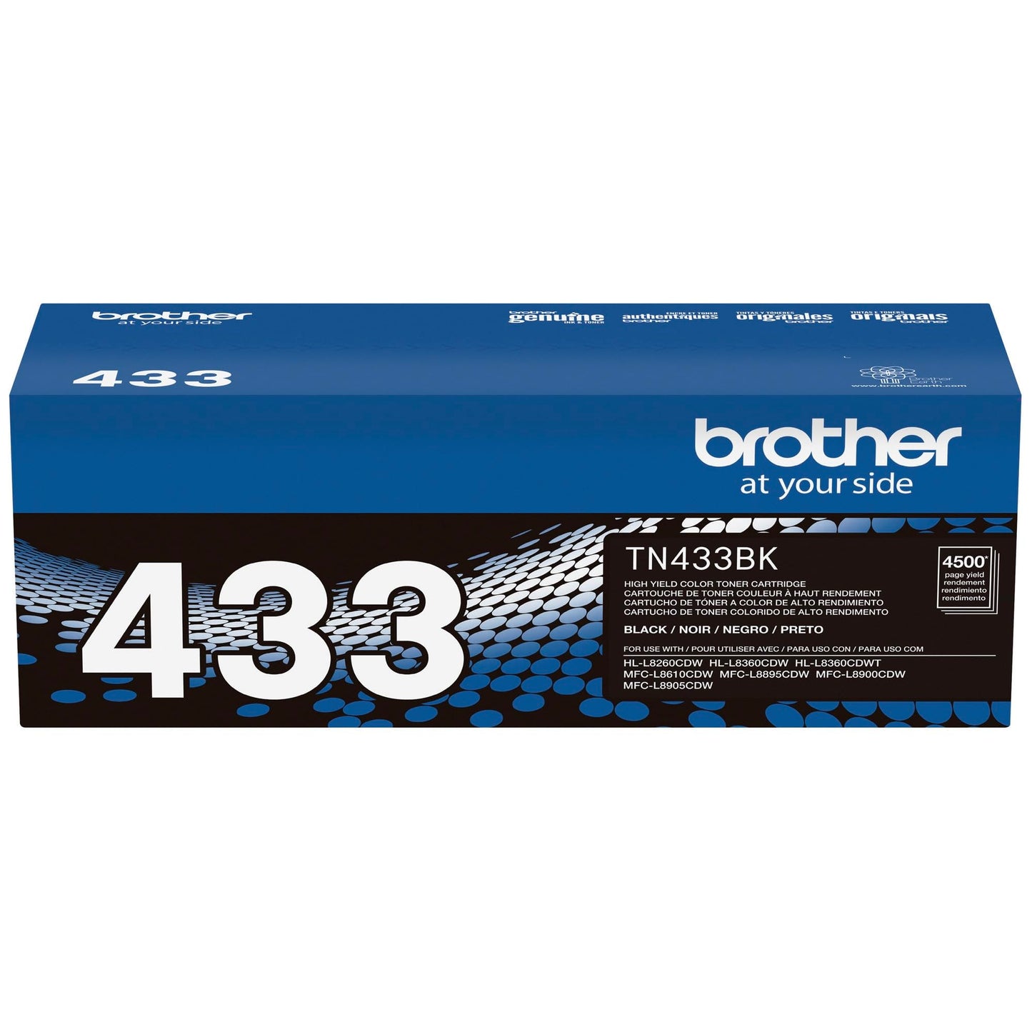 Brother Genuine TN433BK High Yield Toner-Retail Packaging , Black, 1 Size