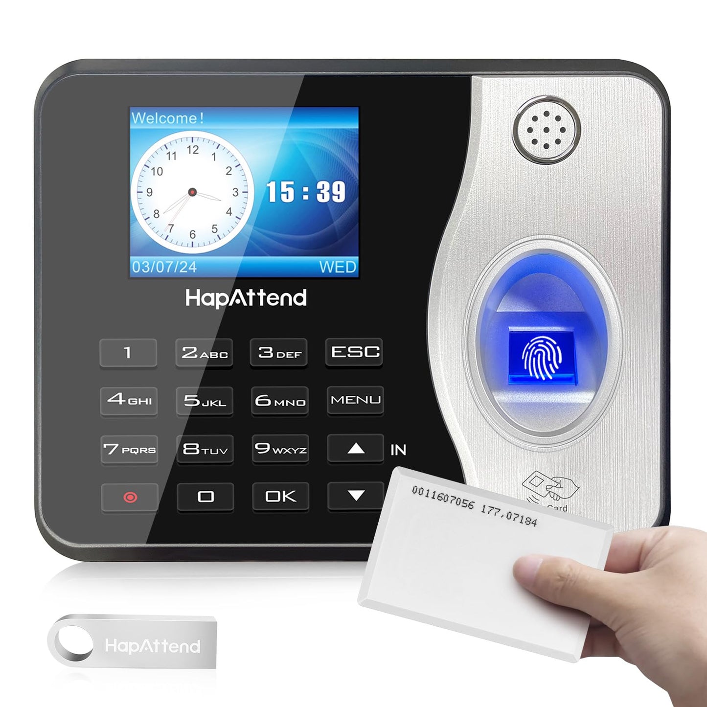HapAttend RFID Cards Compatible with Time Clock H1 H2 H3-125KHz RFID Proximity Employee Thick Badges Cards for Time Clock MB1, MB2, TC1, TC2, TC7 (10 Pack)