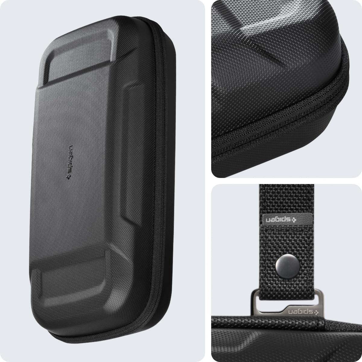 Spigen Rugged Armor Pro Designed for ASUS ROG Ally 2023 RC71L Case/ROG Ally X 2024 RC72LA Case/MSI Claw A1M Hard Shell Carrying Case with Pockets for Accessories and Original Charger Storage Bag