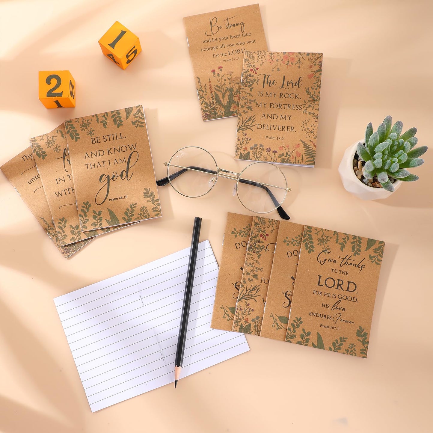 Ctosree 200 Pcs Bible Verse Prayer Journal Notebook for Women Christian Notepads Gifts Mini Inspirational Religious Note Pads for Father's Day Church Teacher Sunday School 3.15 x 5 Inch (Brown)