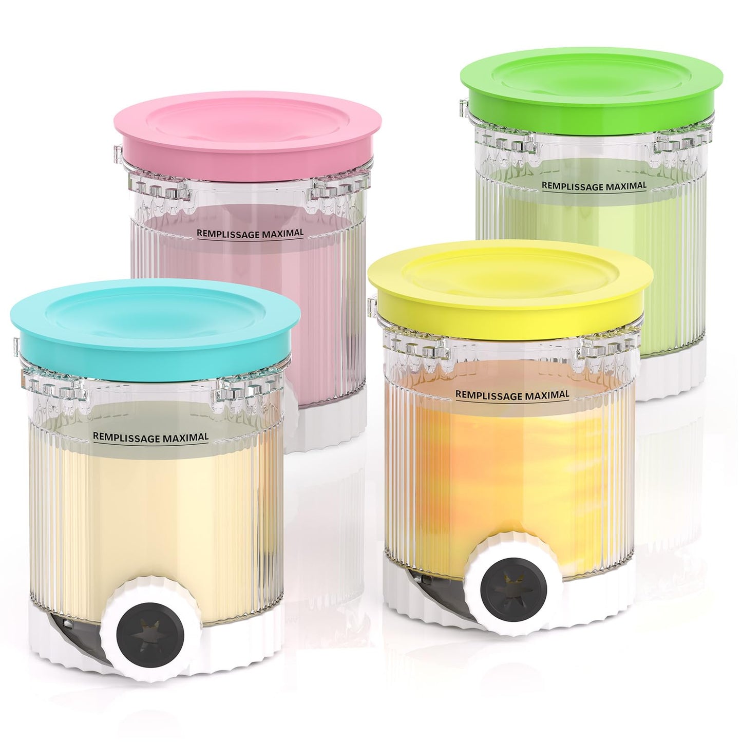 Togameoy Creami Swirl Pints and Lids NC701 NC701C Compatible with Ninja Swirl CREAMi Ice Cream and Soft Serve Maker (NC700 Series), Food-grade & Dishwasher Safe, Creami Swirl Containers NC701, 4 Pack