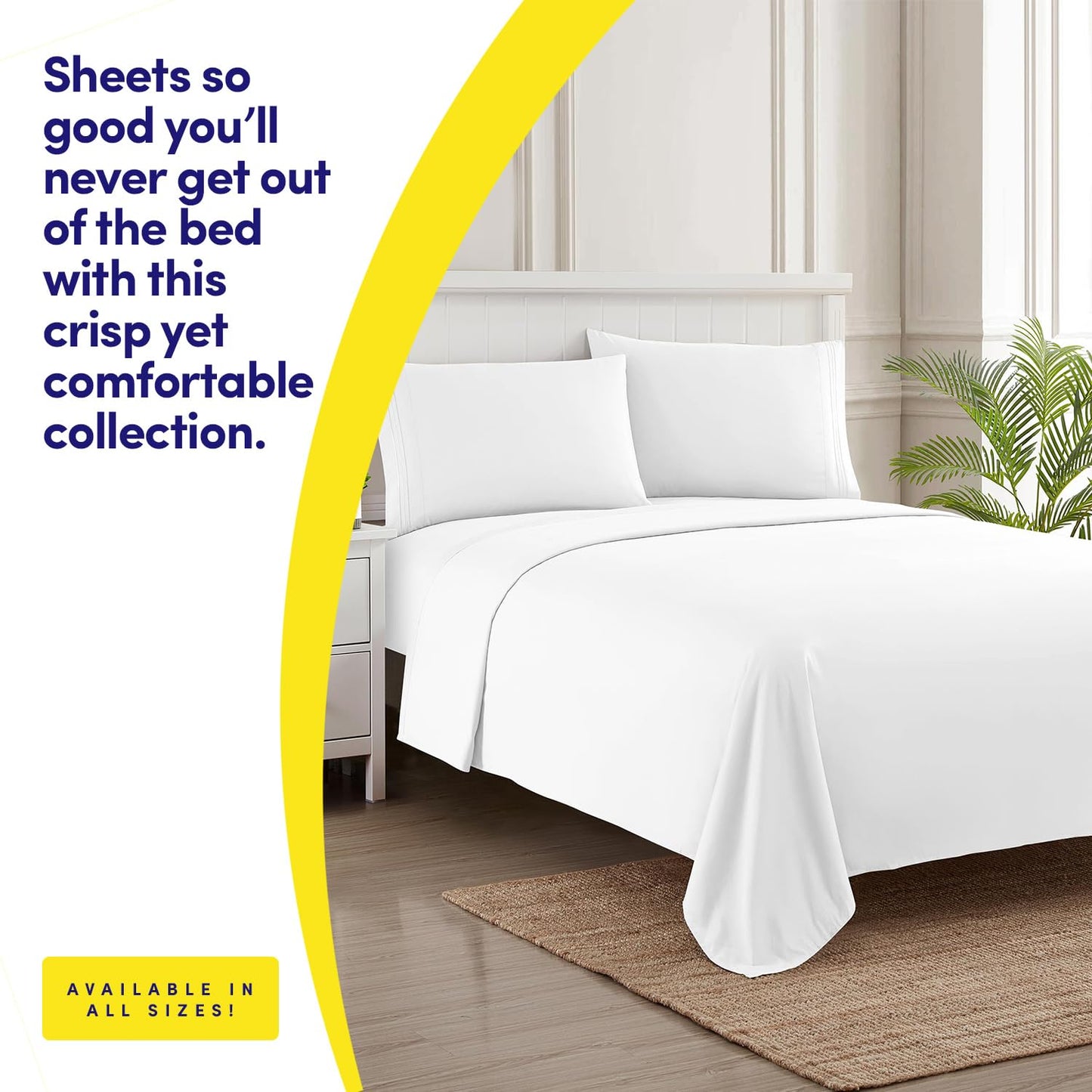 1500 Supreme Collection Sheet Sets White - Luxury Hotel Bed Sheets and Pillowcase Set for King Mattress - Extra Soft, Elastic Corner Straps, Deep Pocket, White