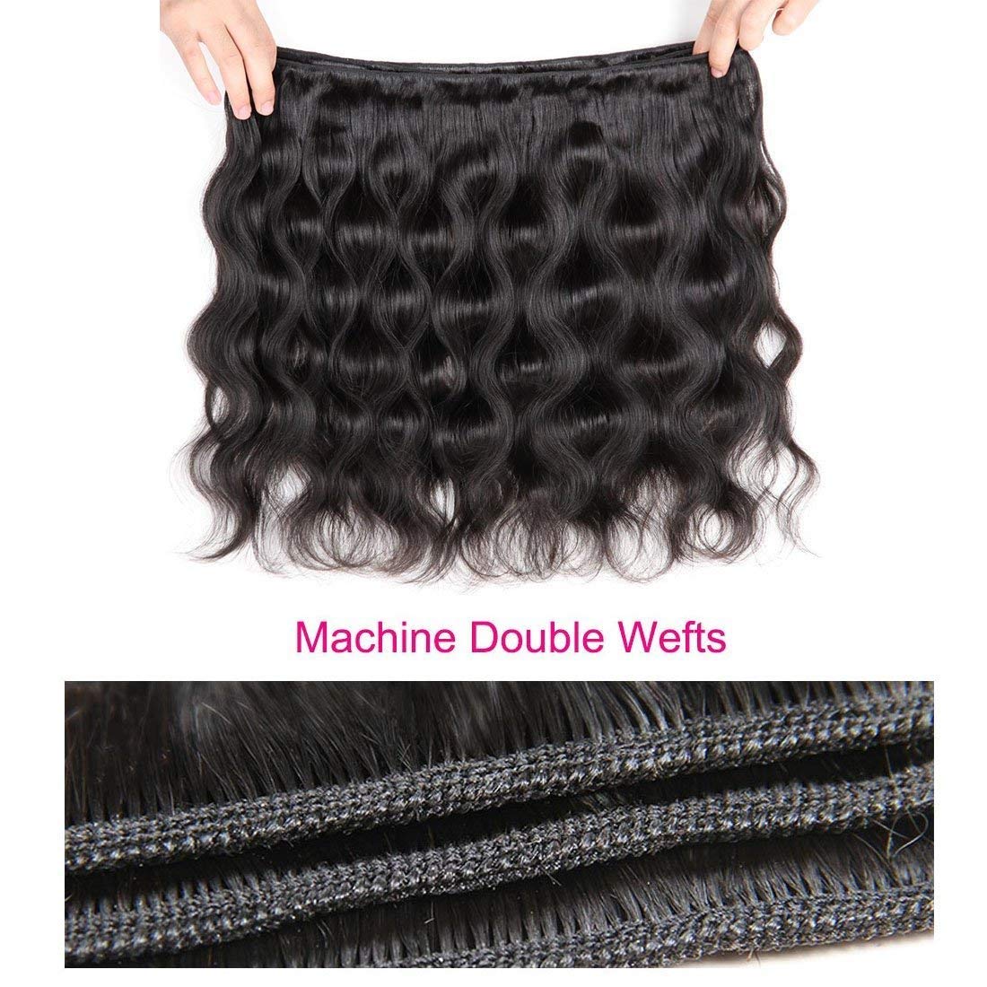 12A Body Wave Bundles Human Hair 10 10 10 10 Inch Human Hair Bundles 100% Unprocessed Brazilian Virgin Hair 4 Bundles Human Hair Extensions for Women Natural Black