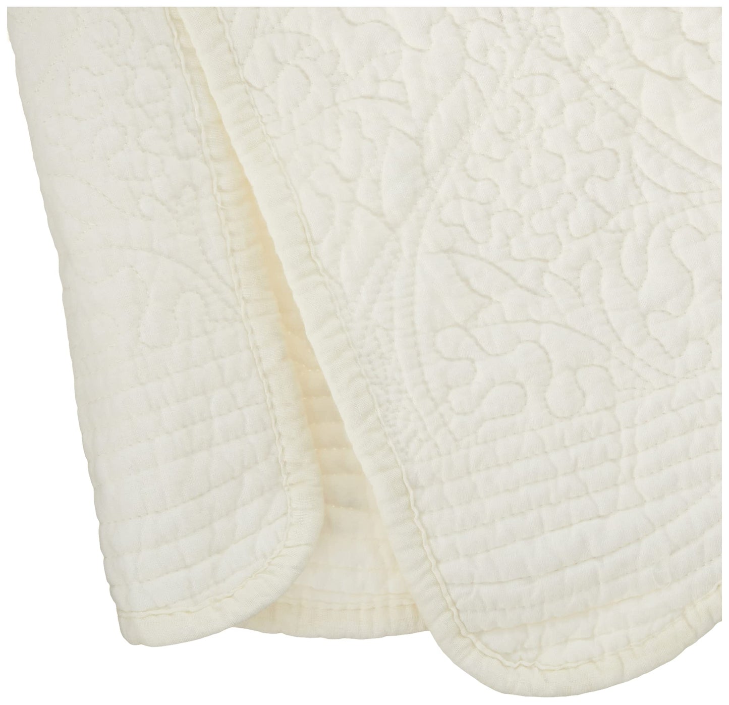Greenland Home Paisley Quilted Bed Skirt, Ivory, King