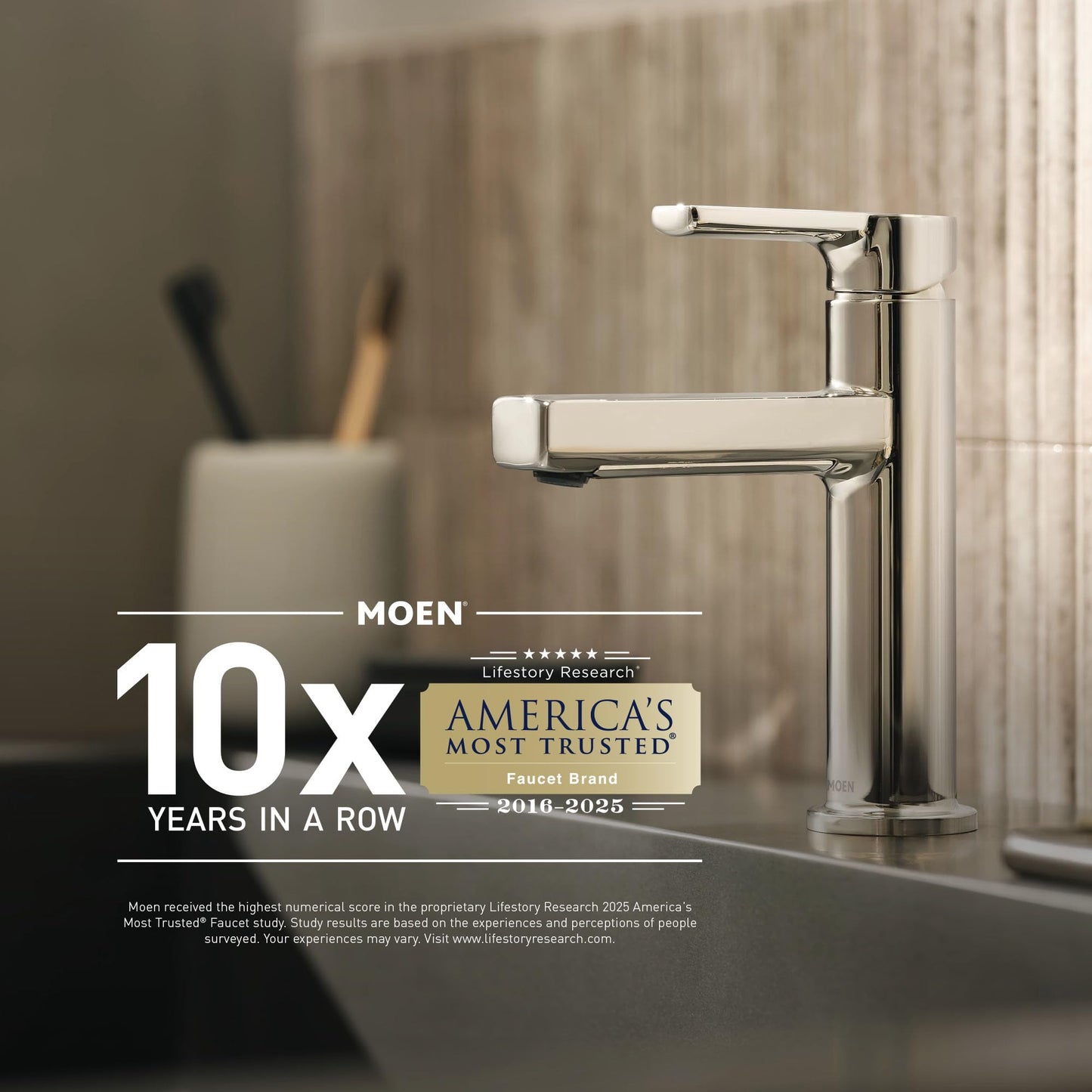 Moen Genta LX Modern Wall Mount Bathroom Hand Towel Ring, Brushed Nickel, BH3885BN