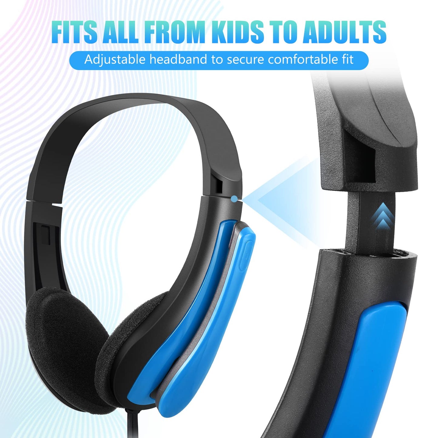 Yunsailing 20 Pack Bulk Classroom Headphones with Microphone Students Kids Wired School Class Headphones for School Library Computer Office Meeting Adults 3.5 Jack Universal Plug(Multicolor)