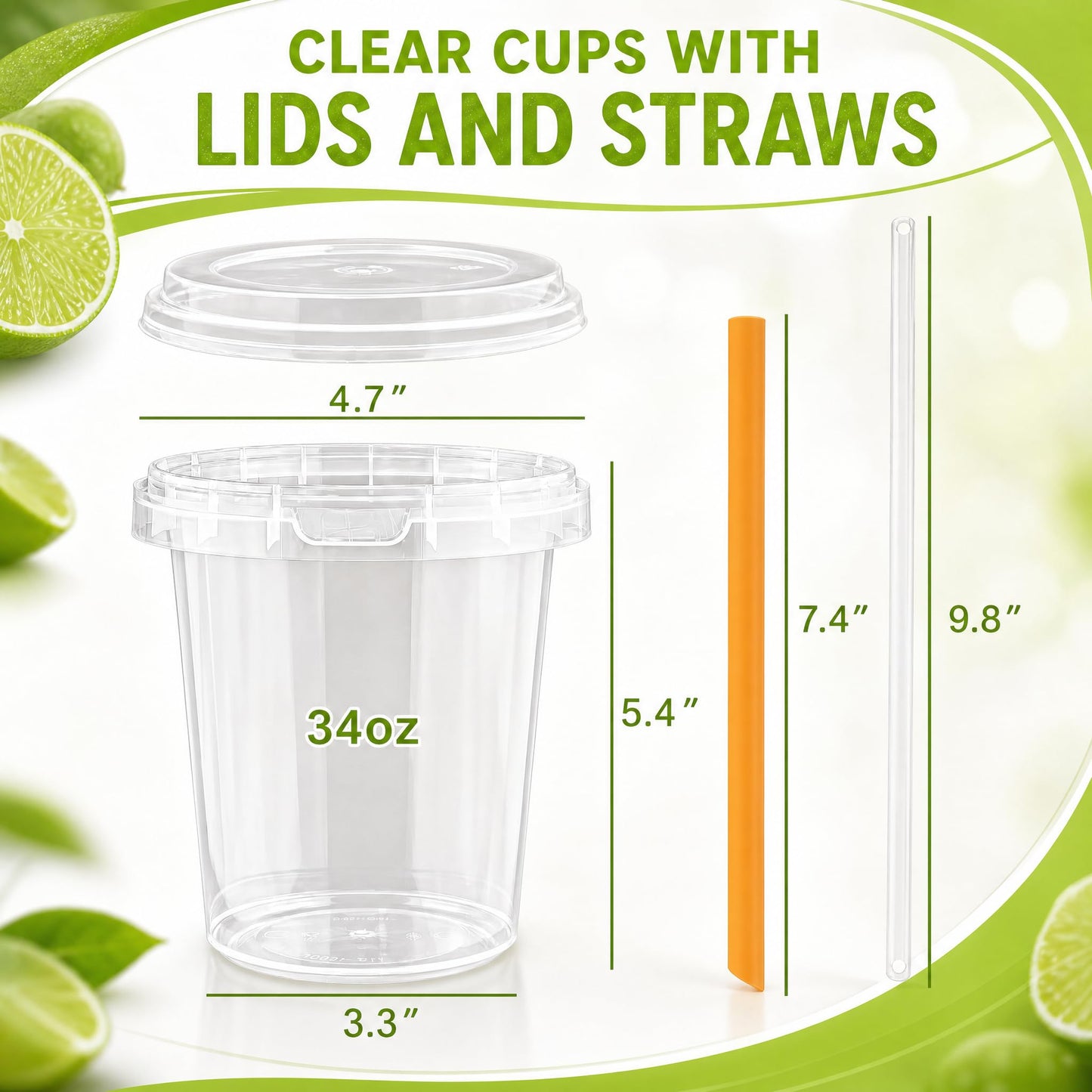 Qsqwsuye 30Sets Disposable Cups With Lids and straws 34oz Drink Buckets with Handles for Outdoor HolidayTravel Wedding Birthday Party Supplies
