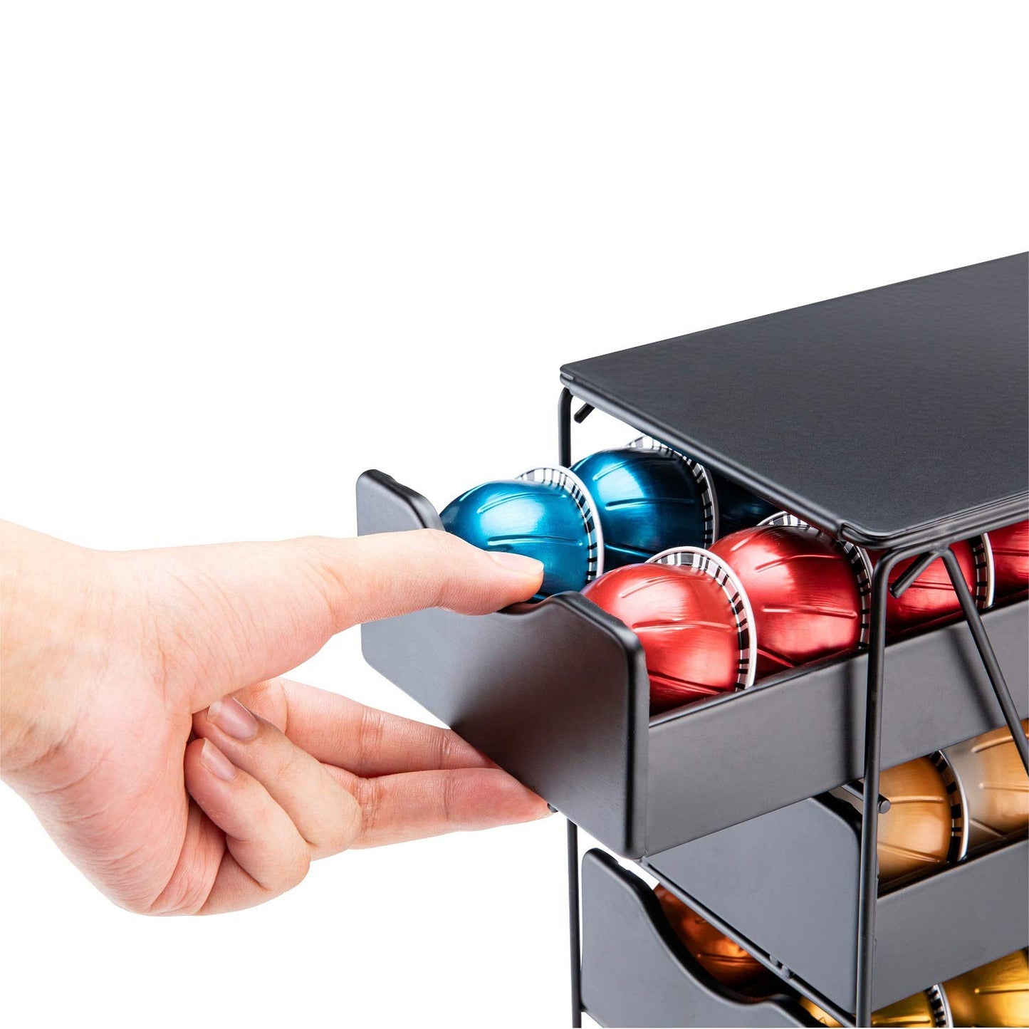 FlagShip for Nespresso Pod Holder Vertuo Pod Drawer Large Mullti Tier Coffee Pod Holder(3 Tier (60Pods Capacity))