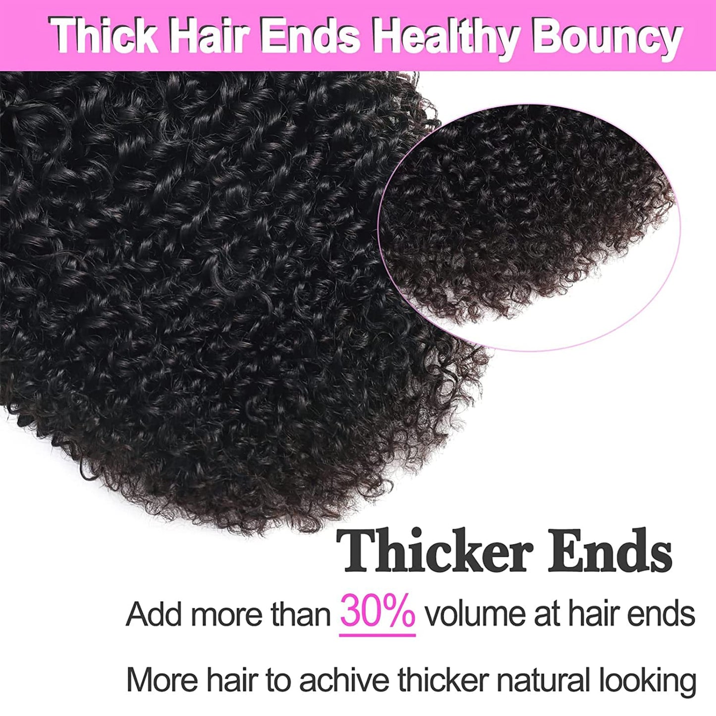 Rolisy Kinky Curly Clip In Hair Extensions Human Hair 20 Inch Curly Hair Extensions Clip In Human Hair for Black Women 3C 4A 4B Afro Kinky Curly Hair Clip Ins Soft Brazilian Remy Hair Thick Ends