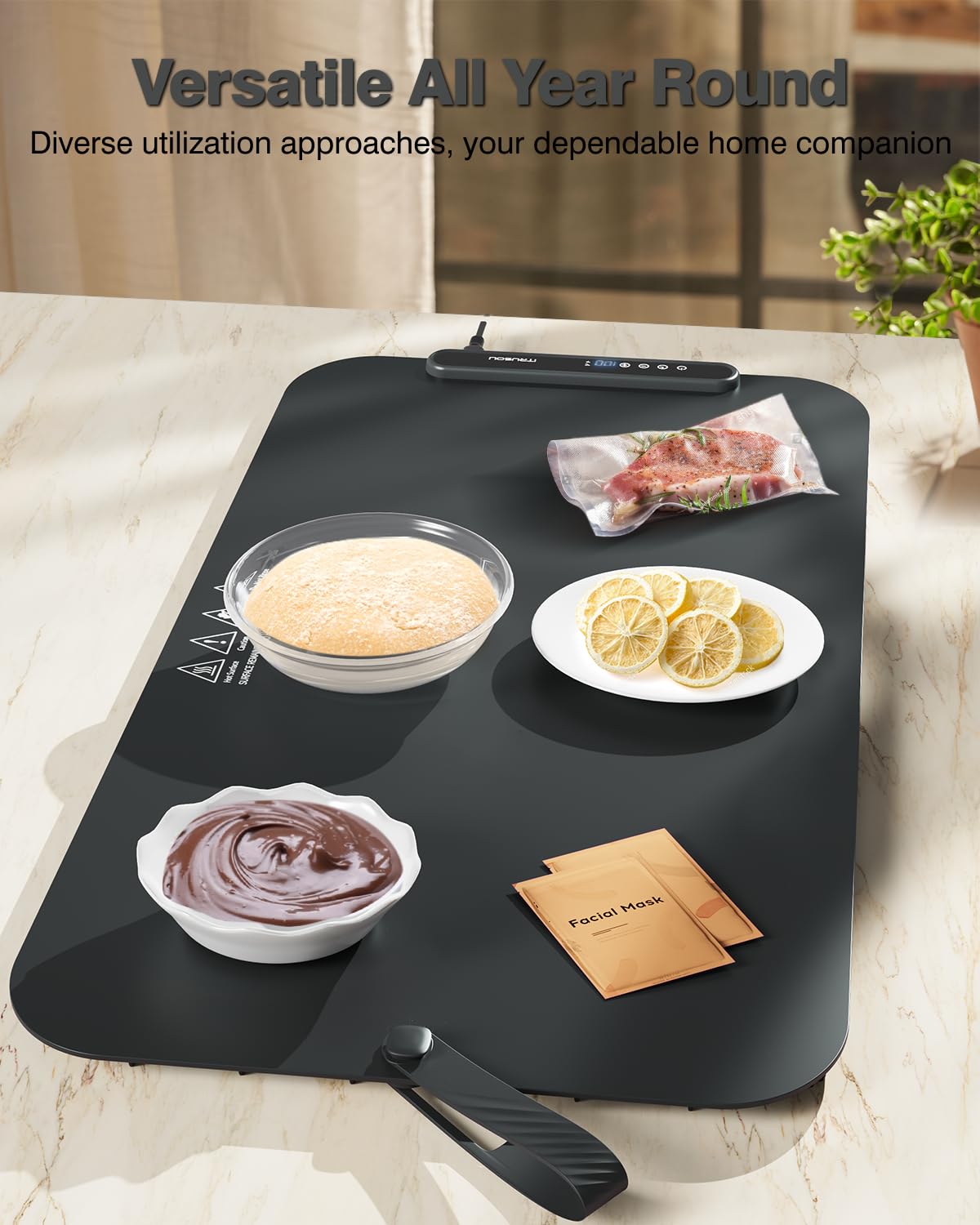 Food Warming Mat, iTRUSOU 27.5x16'' Electric Warming Tray with 7 Temp-Settings, Switchable Fahrenheit/Celsius, 99h Timer, Foldable Food Warmer Keep Food Warm at Buffet, Party, Sabbath, Daily Use