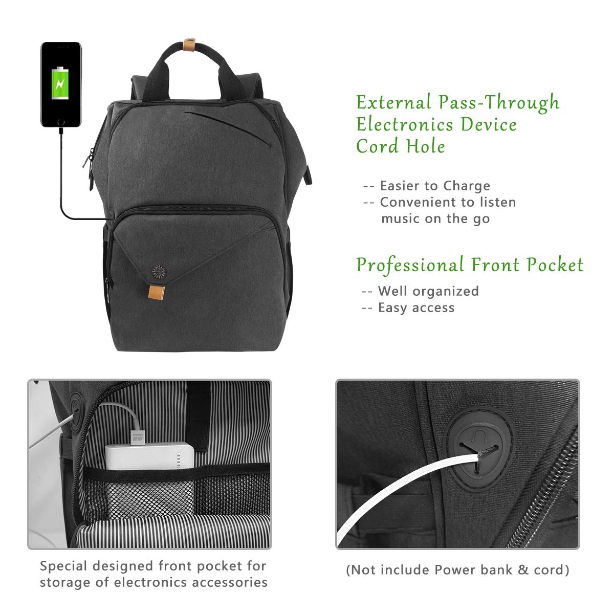 Hap Tim Laptop Backpack, Travel Backpack for Women,Work Backpack (7651-DG)