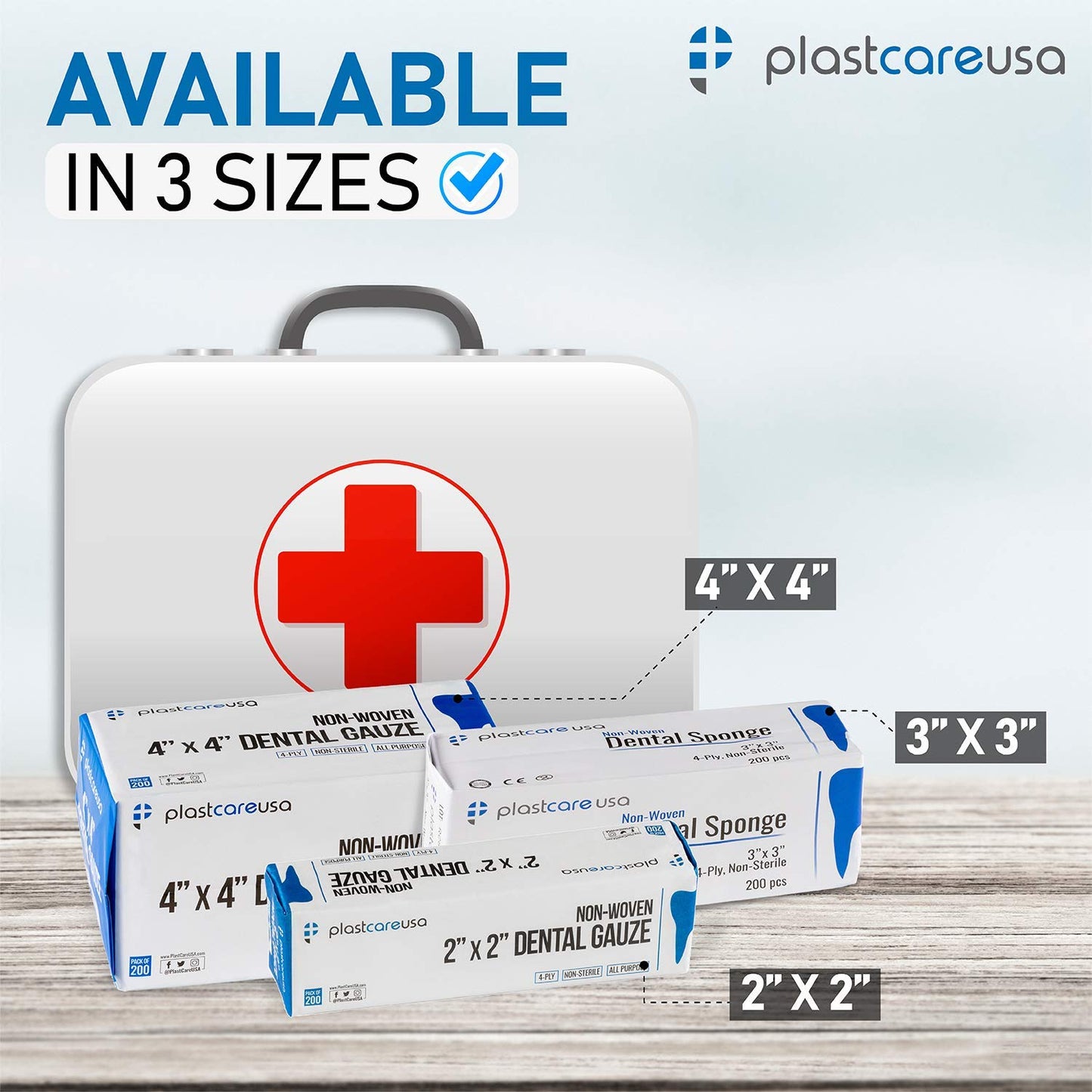 2000 Count 4x4 Gauze Pads - Soft 4-Ply Non Woven Gauze Sponges - Non Sterile Dental & Esthetic Wipes - All Purpose Medical Cotton Squares for First Aid, Surgical, Wound Dressing (10 Packs of 200)