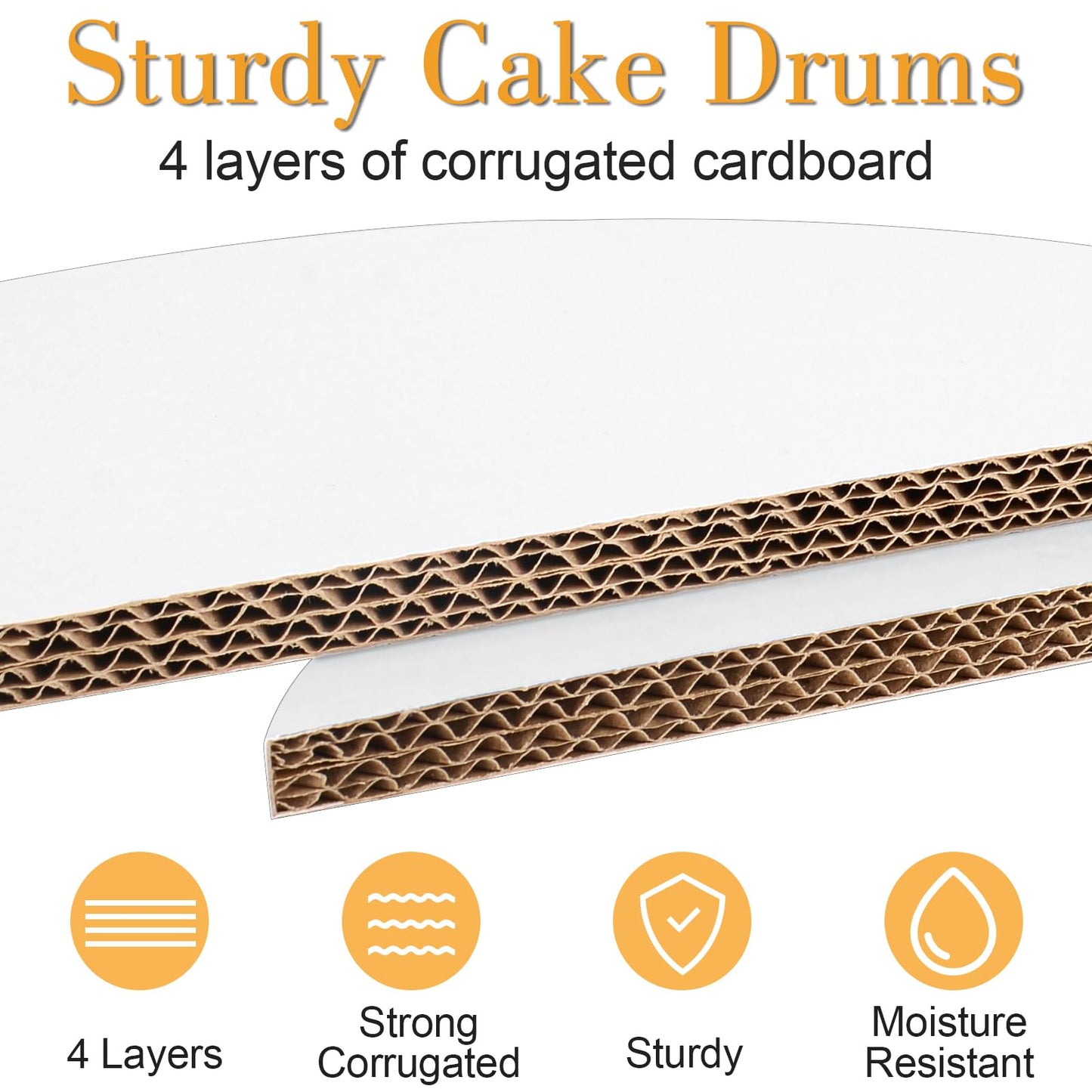 12 PCS Cake Drums 10 Inch, Cake Boards 10 Inch, 10 Inch Cake Drum, Cake Boards 10 Inch Round, Cake Drum 10 Inch Round, 1/2" Thick Cardboard, Sturdy Cake Base, Food Grade Cake Rounds, Base para Pastel
