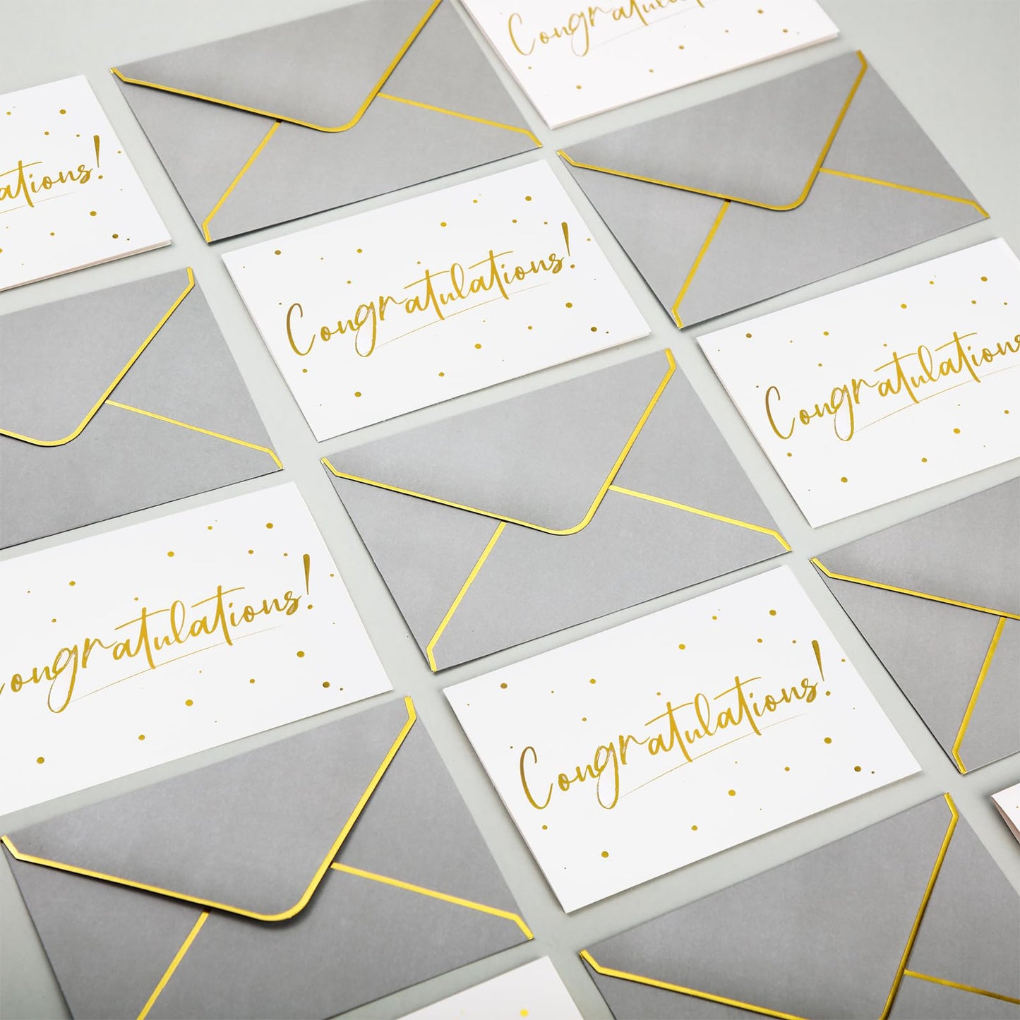 Dinifee 100 Pack Congratulations Cards with Envelopes All Occasion Congrats Greeting Card for Engagement,Business,Baby Shower,Wedding Graduation Party, 4 x 6 In(Gray)