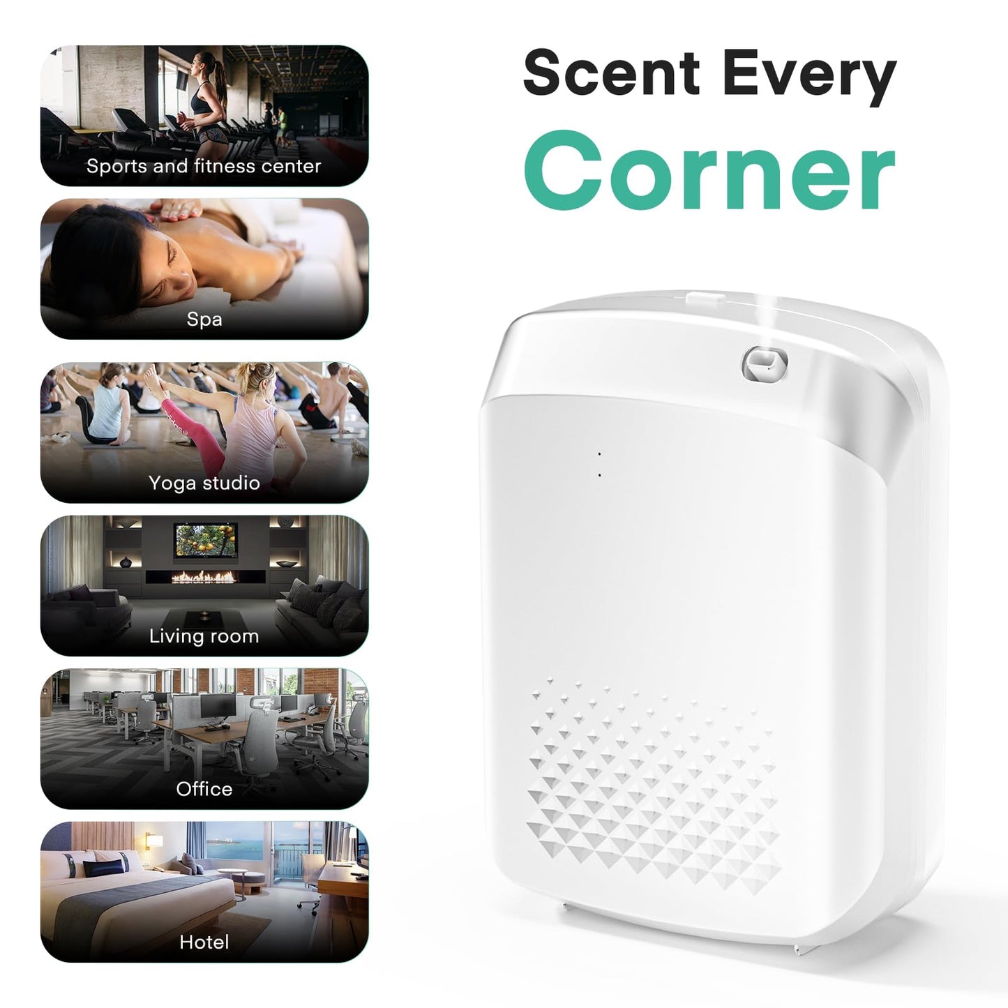 Smart Waterless Diffuser Air Machine, Scent Diffuser with Smart Cold Air Tech, 150ML Capacity and 1500 Sq Ft Coverage, Scent Dispenser for Large Room, Offices, Hotel and Spa
