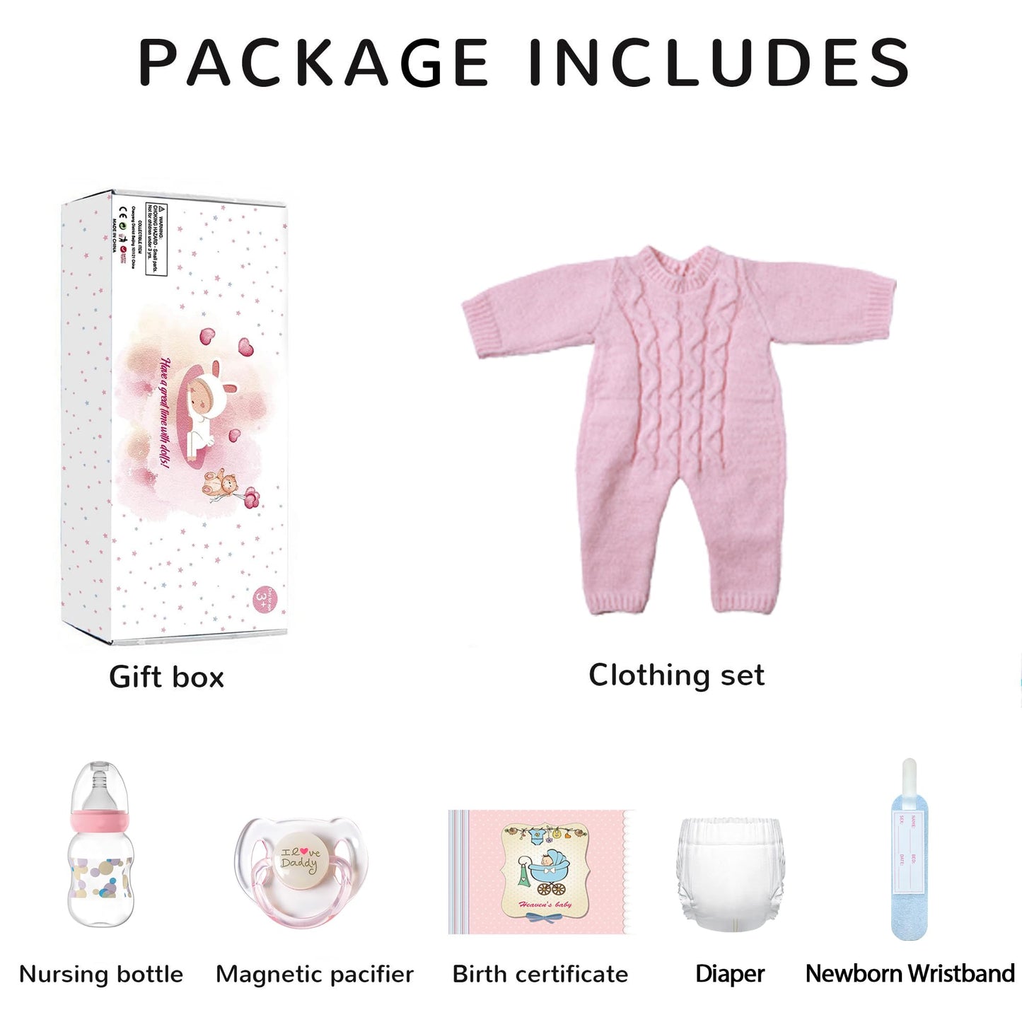 WOOROY Realistic Reborn Baby Dolls – 18-Inch Real Life Sleeping Newborn Girl, Lifelike Doll with Weighted Soft Body, Handmade Gift Toy with Accessories for Kids Age 3+