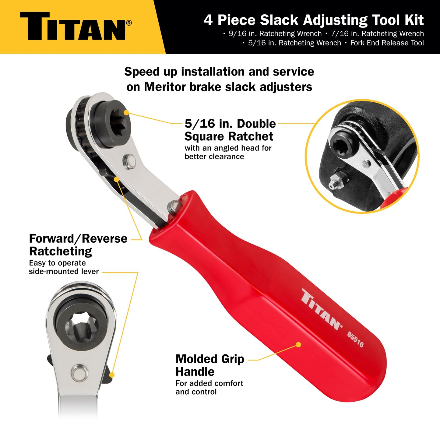 Titan 85569 4-Piece Slack Adjusting Tool and Wrench Kit